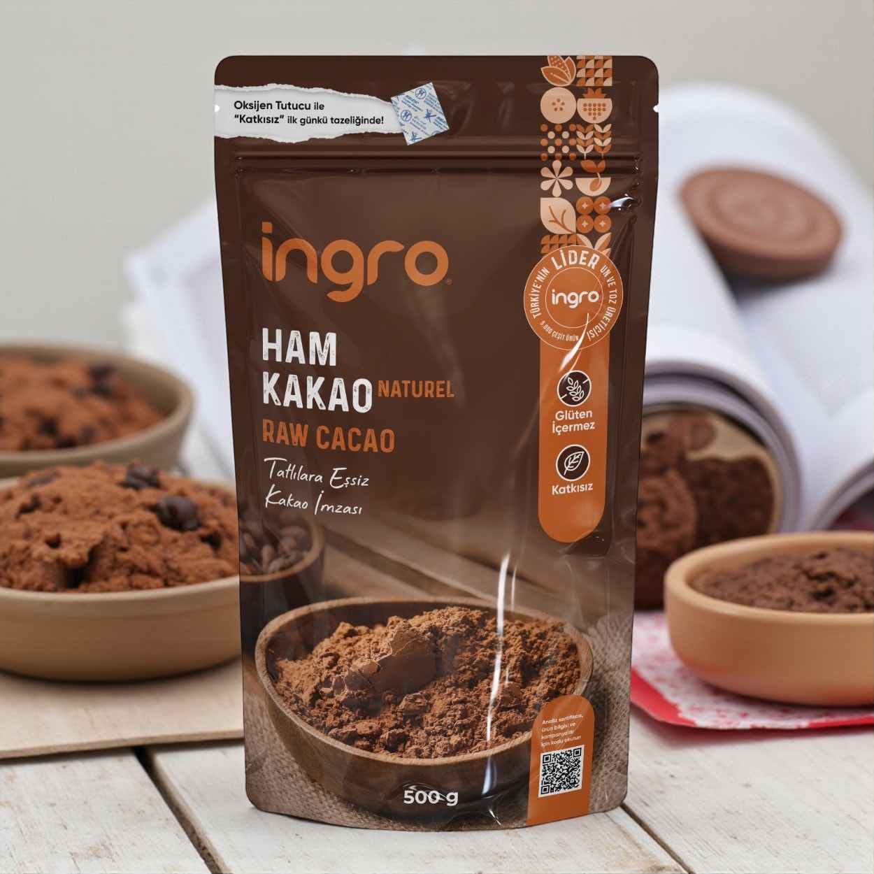 Ingro Glutensiz Ham Kakao (NATUREL) 500 Gr