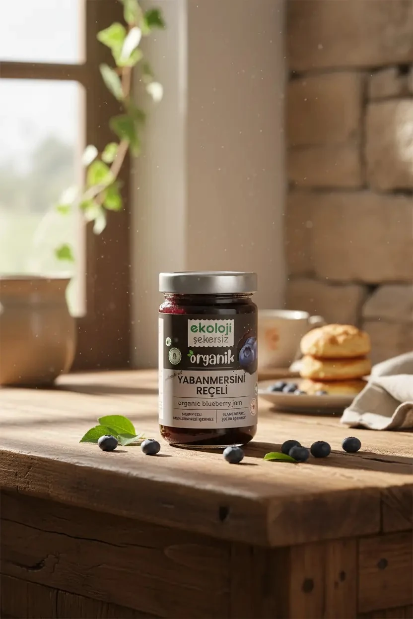 Organik  Yabanmersini Reçeli 380 gr