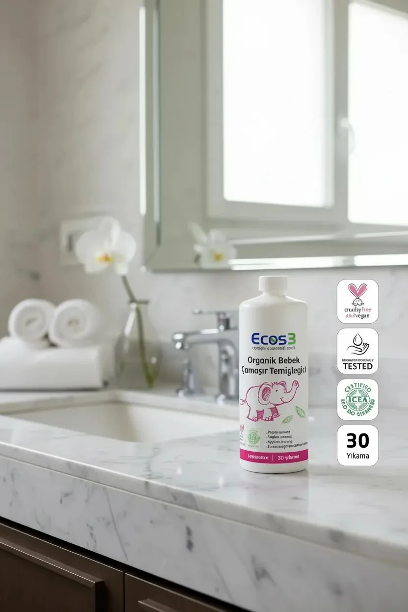 ECOS3 ORGANİK BEBEK ÇAMAŞIR TEMİZLEYİCİ (1050 ML - 30 Yıkama)