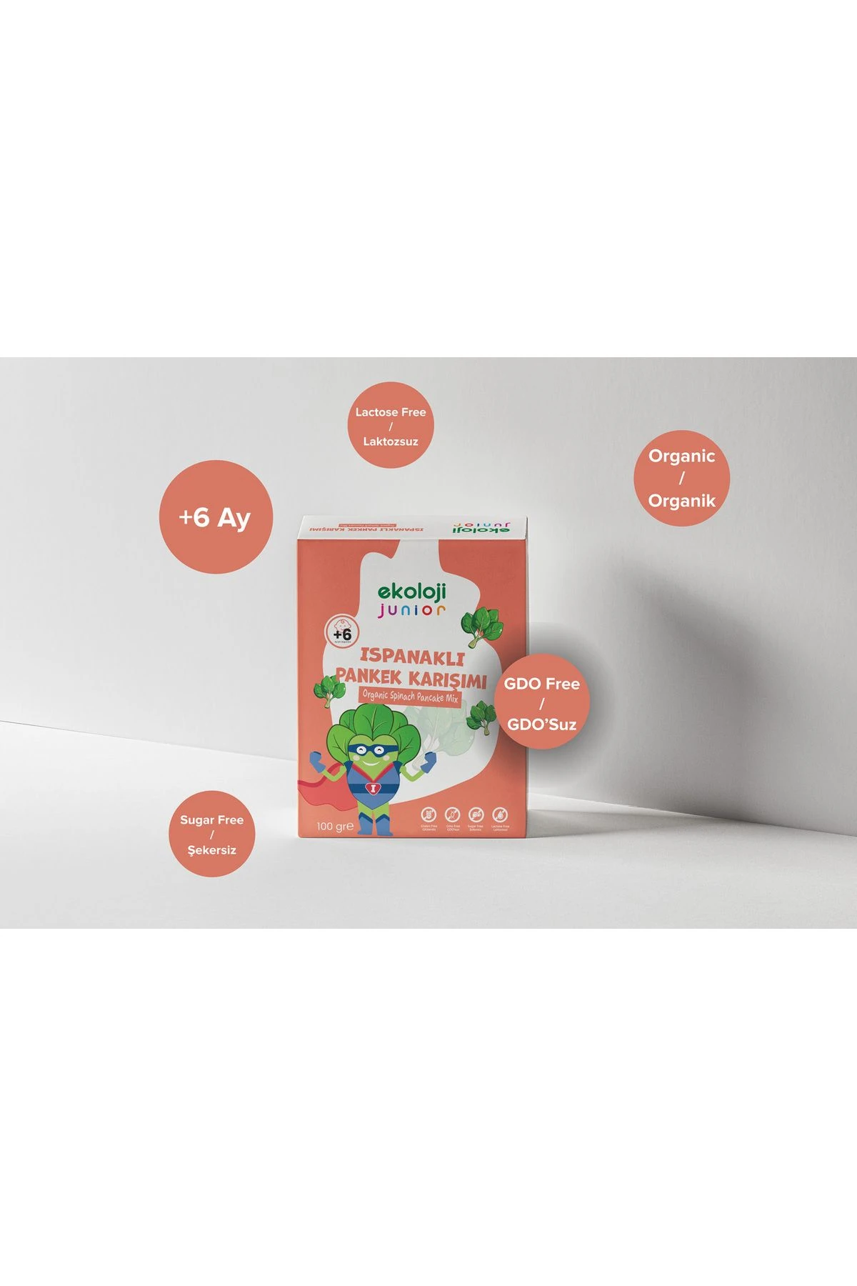 Organik Glutensiz Junior Pankek Karışımı Ispanaklı 100 gr