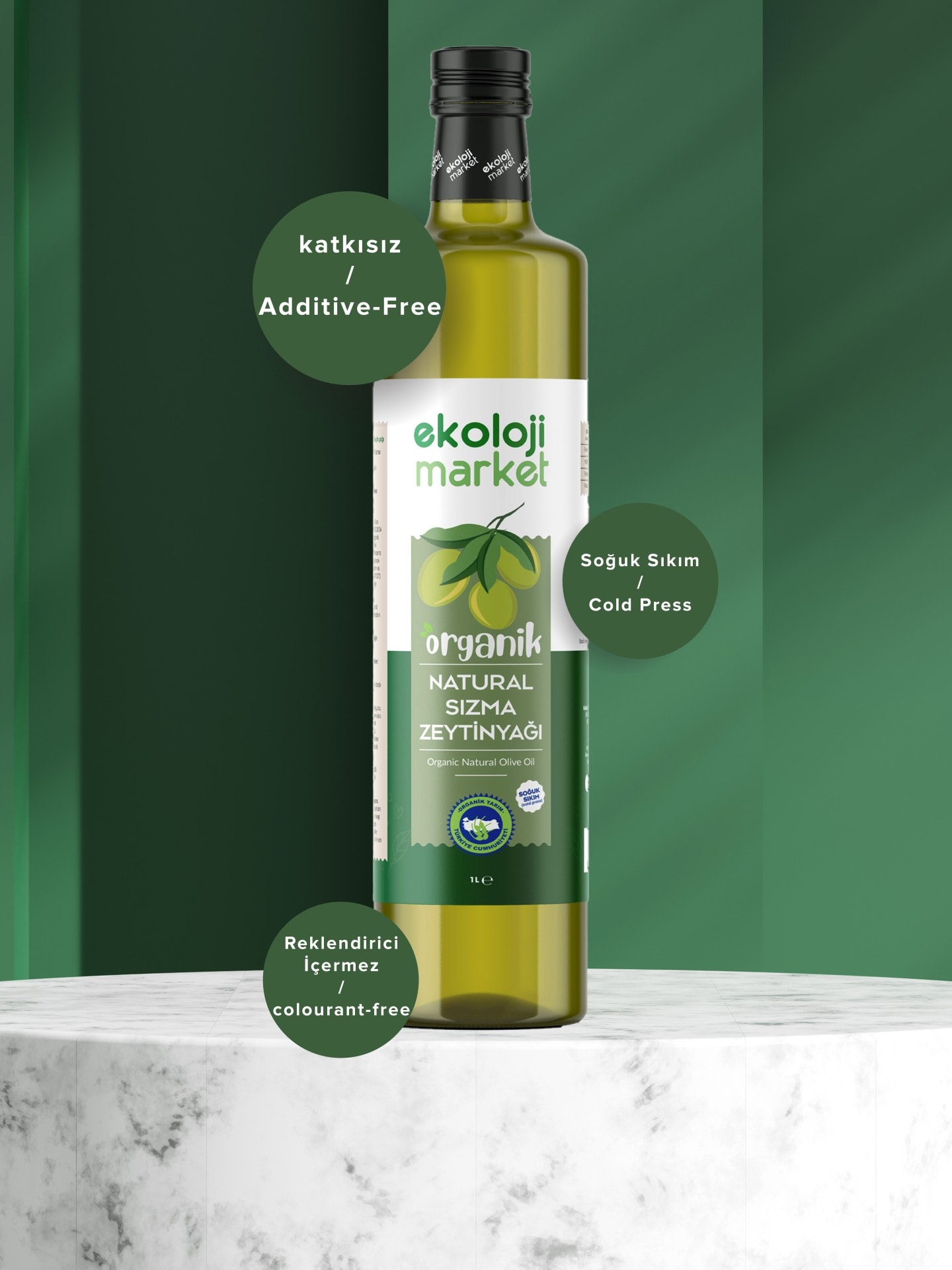 Organik Naturel Sızma Soğuk Sıkın Zeytinyağı 1 Lt