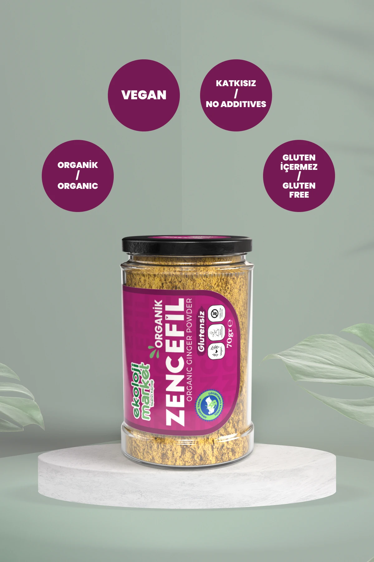 Organik Glutensiz Zencefil 70 Gr x 2 Adet