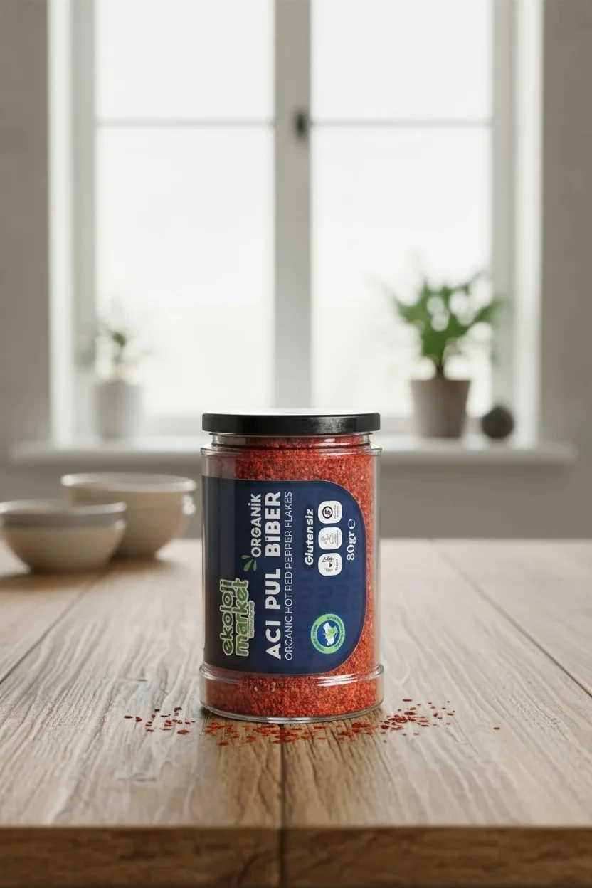 Organik Glutensiz Acı Pul Biber 80 gr
