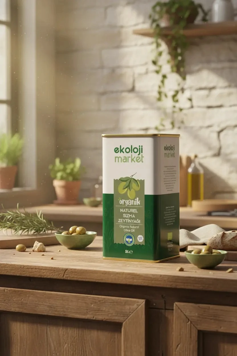 Organik Soğuk Sıkım Zeytinyağı Teneke 5 Lt.