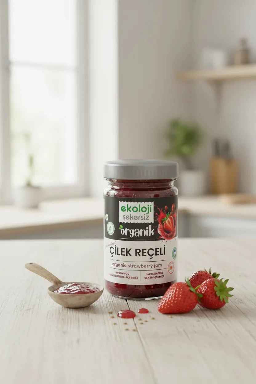Organik  Çilek Reçeli 380 gr