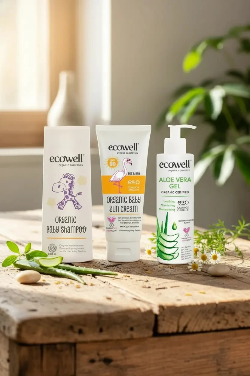Ecowell Bebek Mini Yaz Paketi (Bebek Şampuanı + Güneş Kremi + Aloevera Jel)