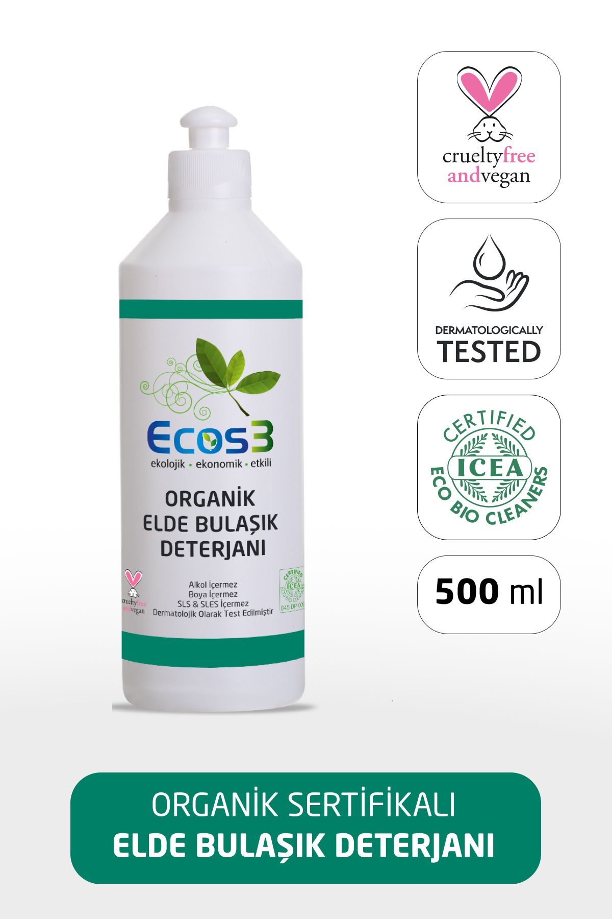 ECOS3 ORGANİK ELDE BULAŞIK DETERJANI (500 ML)
