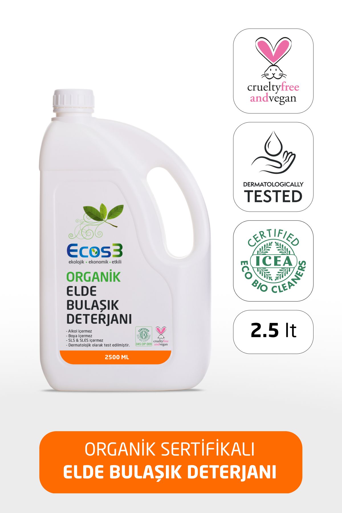 ECOS3 ORGANİK ELDE BULAŞIK DETERJANI (2500 ML)
