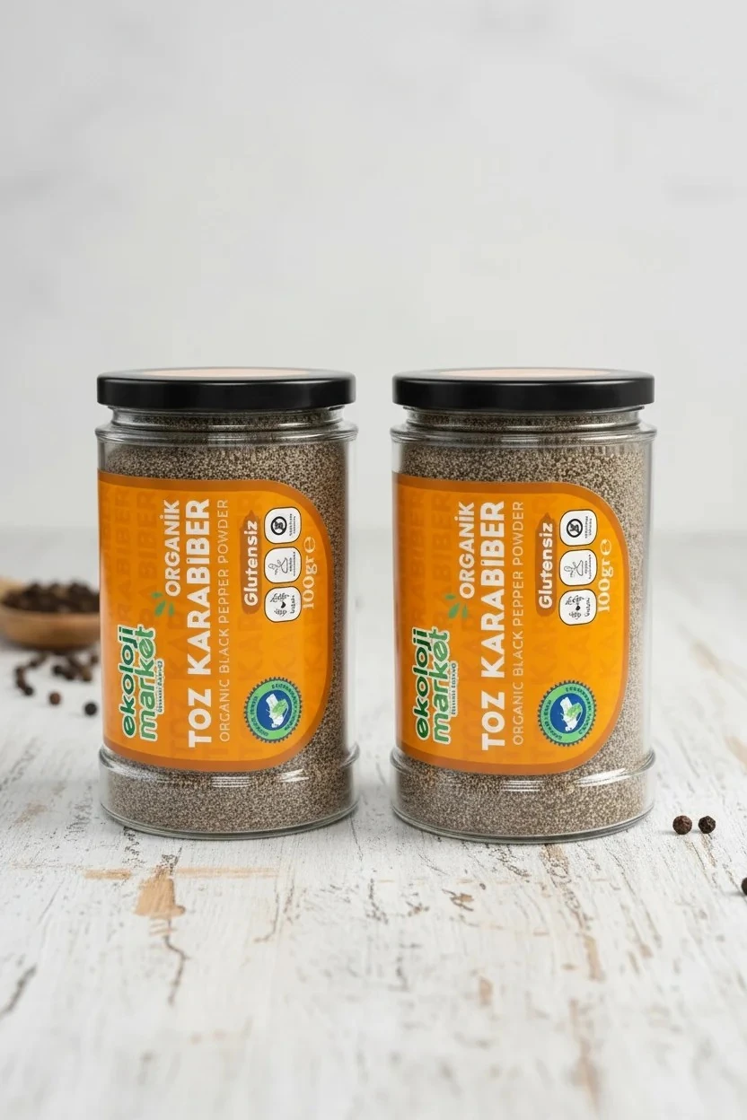 Organik Glutensiz Toz Karabiber 100 Gr x 2 Adet