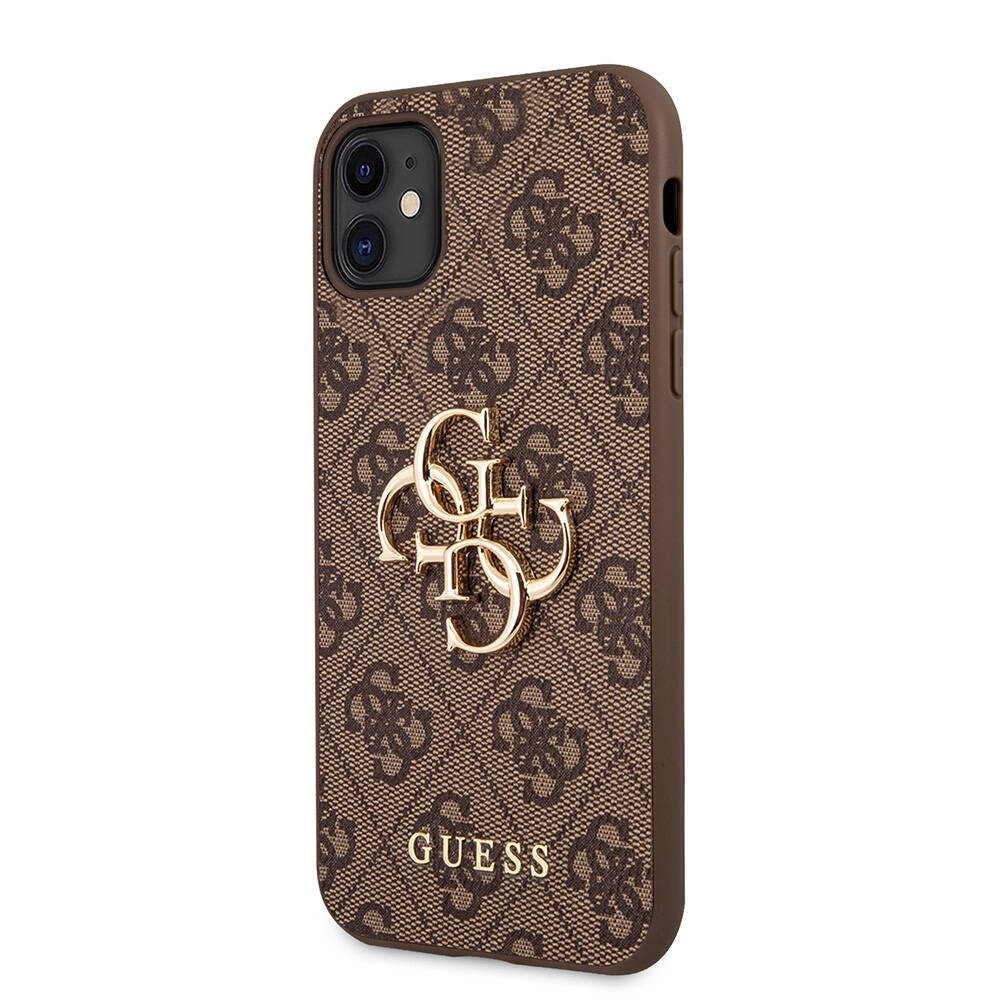 iPhone 11 Kılıf GUESS PU Deri Büyük Metal Logo Dizaynlı Kılıf
