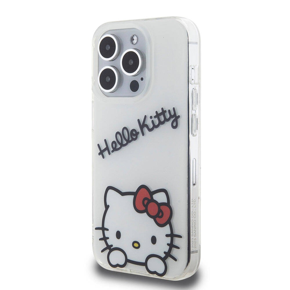 iPhone 15 Pro Kılıf Hello Kitty Orjinal Lisanslı Askılı Yazı ve İkonik Logolu Daydreaming Kılıf