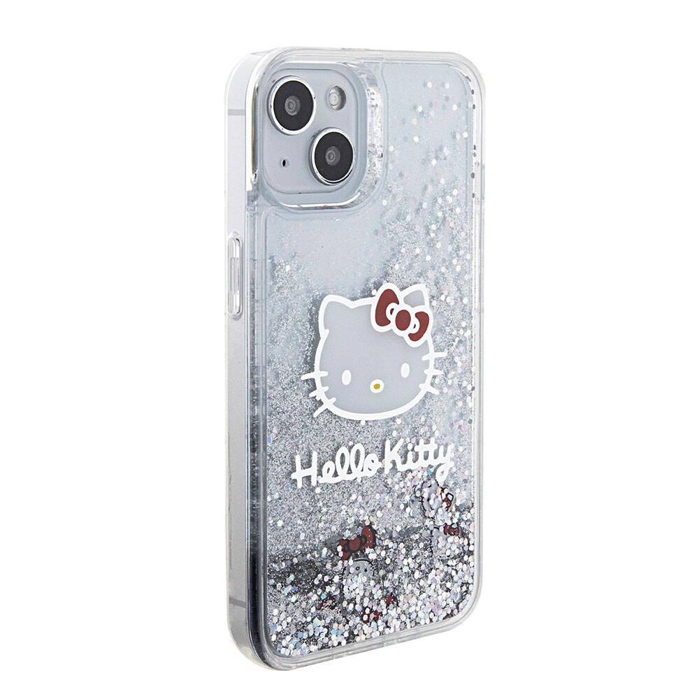 iPhone 15 Kılıf Hello Kitty Orjinal Lisanslı İkonik Sıvılı Glitter Kılıf