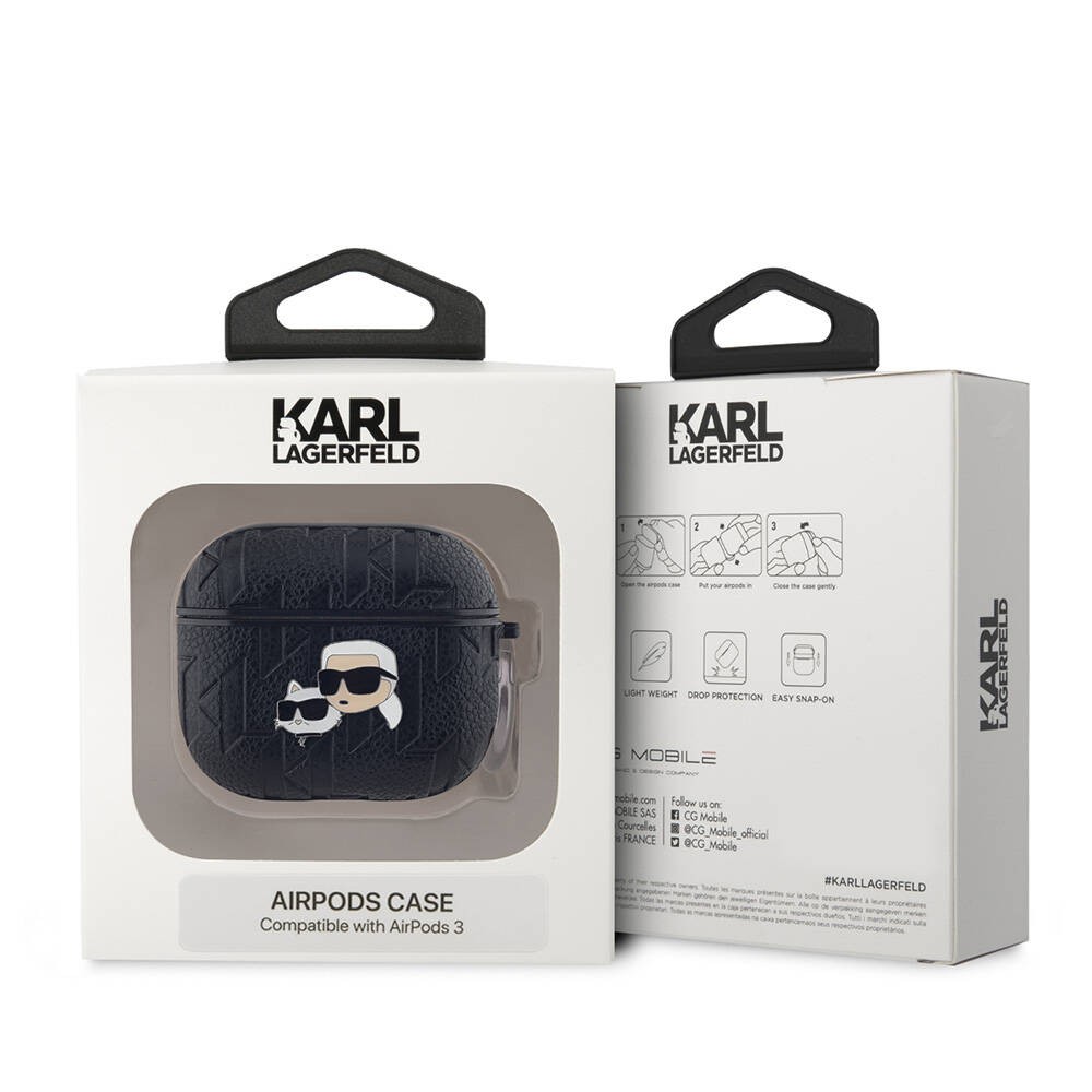 Airpods 3. Nesil Kılıf Karl Lagerfeld Orjinal Lisanslı Monogram Silikon Kapak