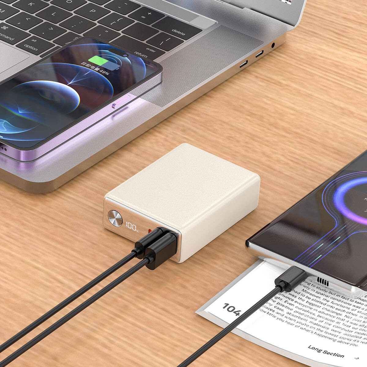 Wiwu Wi-P005 Rock LED Ekranlı Taşınabilir Powerbank PD 20W 10000mAh