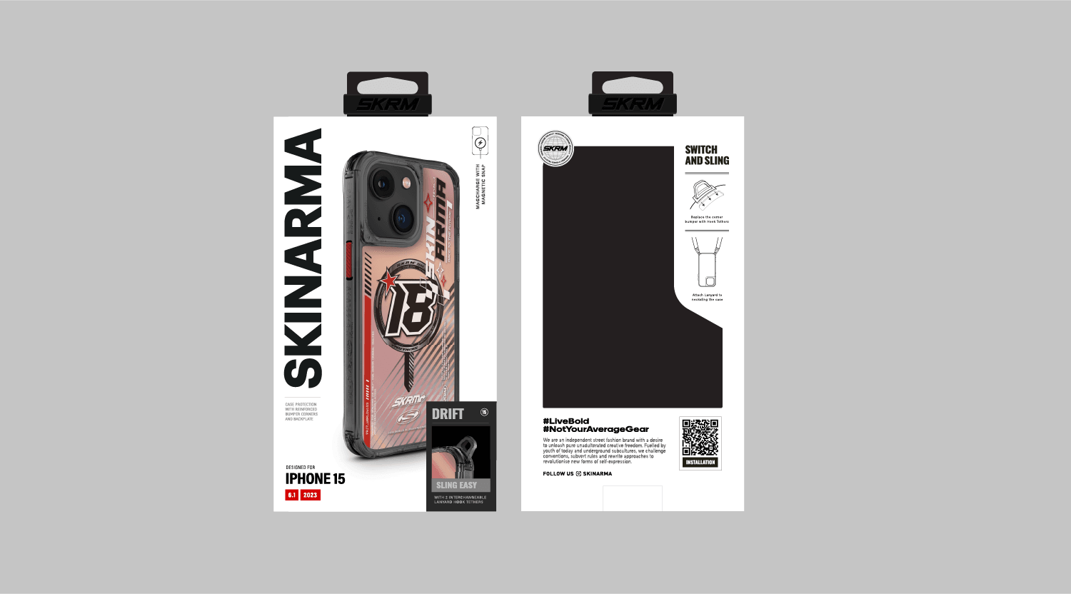 iPhone 15 SkinArma Magsafe Şarj Özellikli Sticker Yapıştırmalı Drift Kılıf