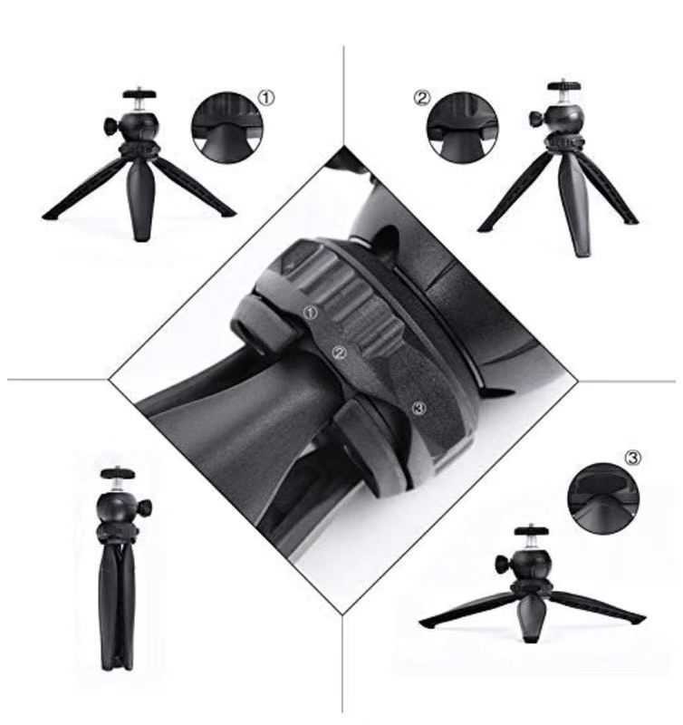 Jmary MT-20 Tripod 360 Derece Oynar Başlıklı Çok Yönlü Kısa Telefon Sabitleyici 16 cm