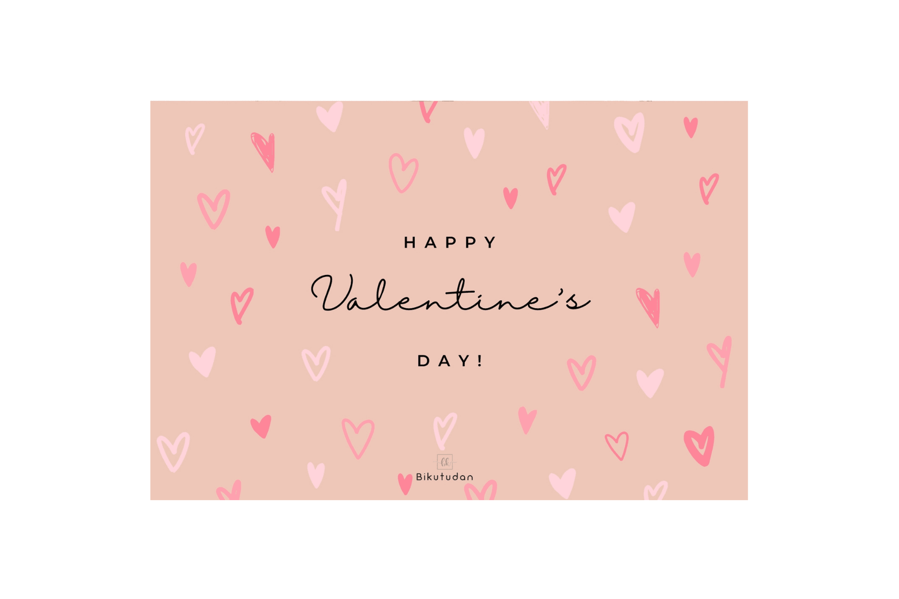 Happy Valentine's Day Motto Kartı 