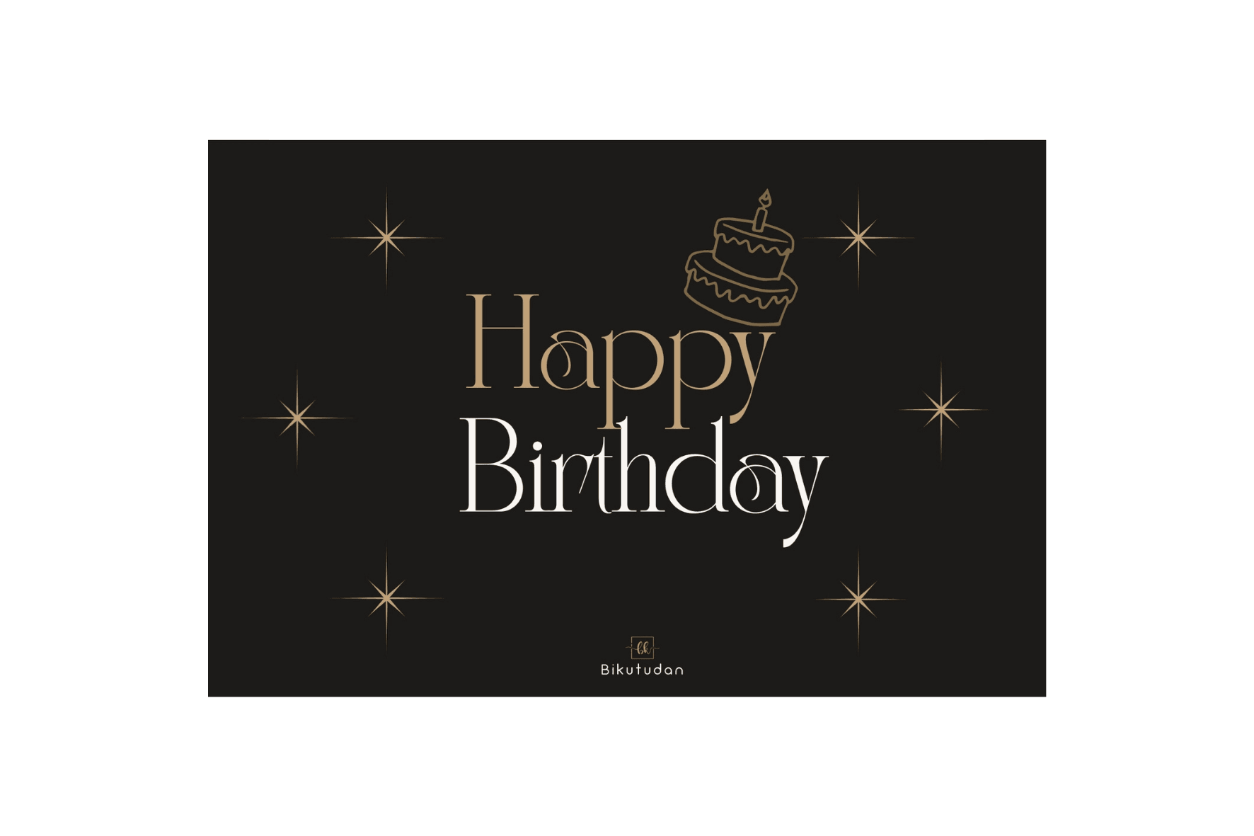 Şık Happy Birthday Motto Kartı