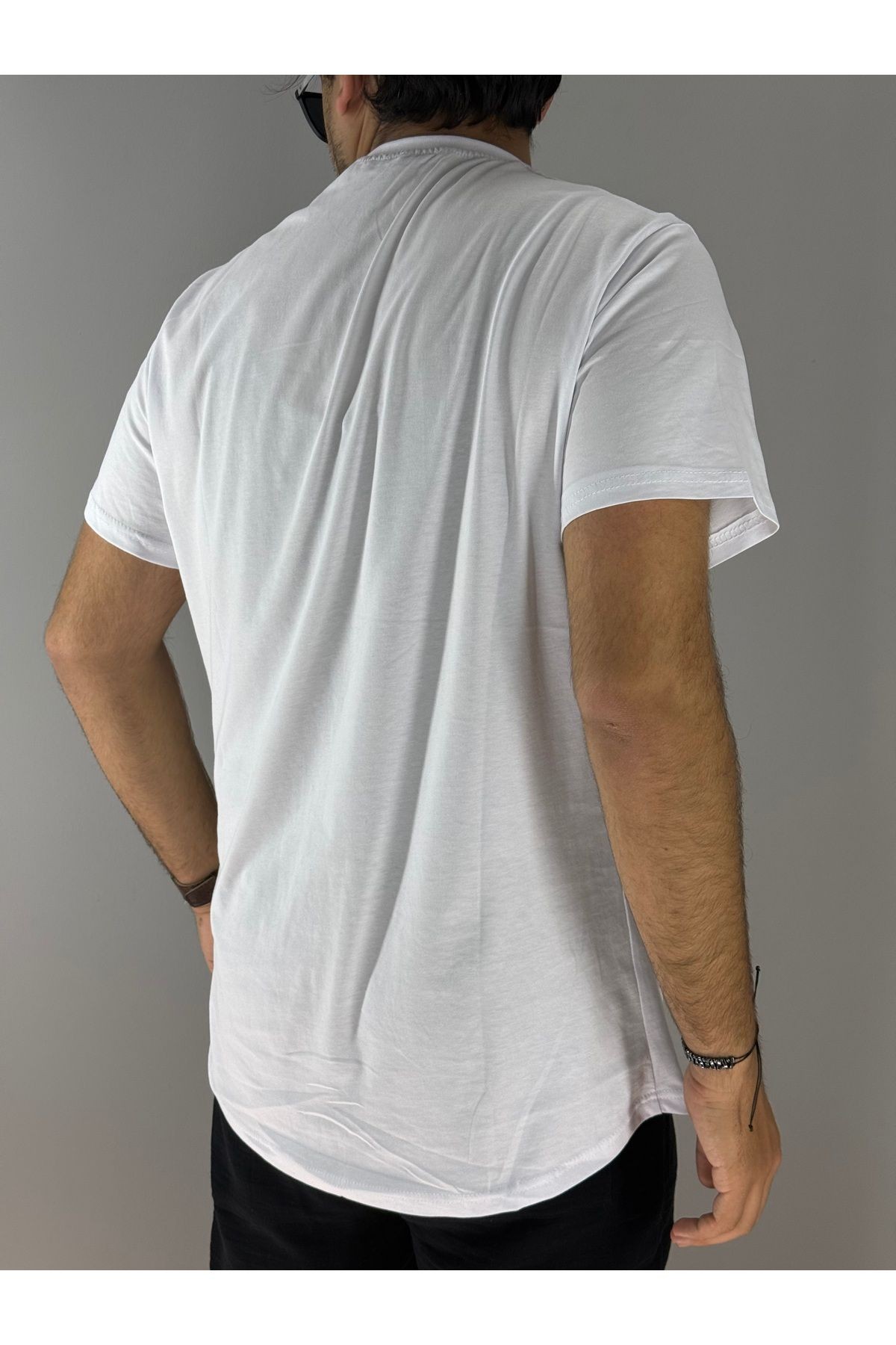 Basic Tunik Penye T-Shirt (Beyaz)