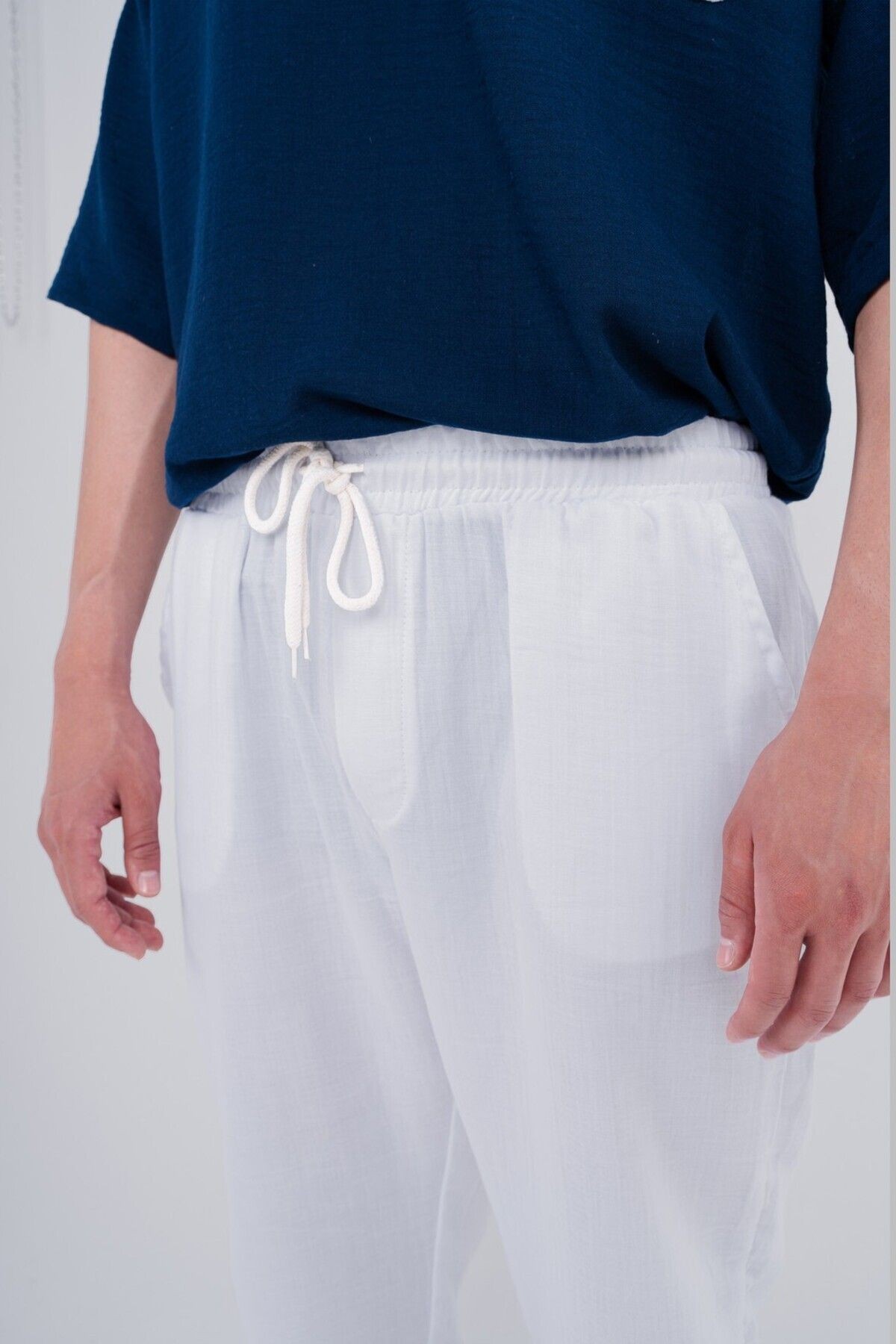 Müslin kumaş oversize rahat kesim pantolon