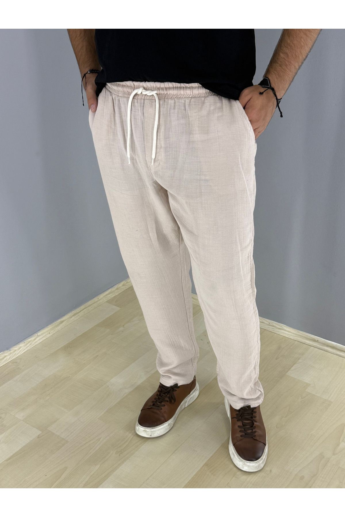 Müslin Pantolon (Bej)