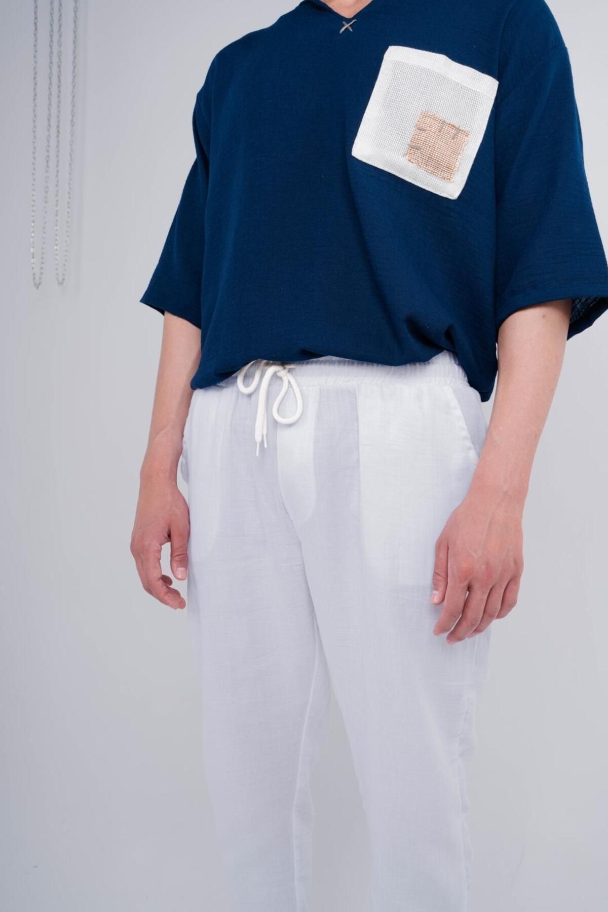 Müslin kumaş oversize rahat kesim pantolon