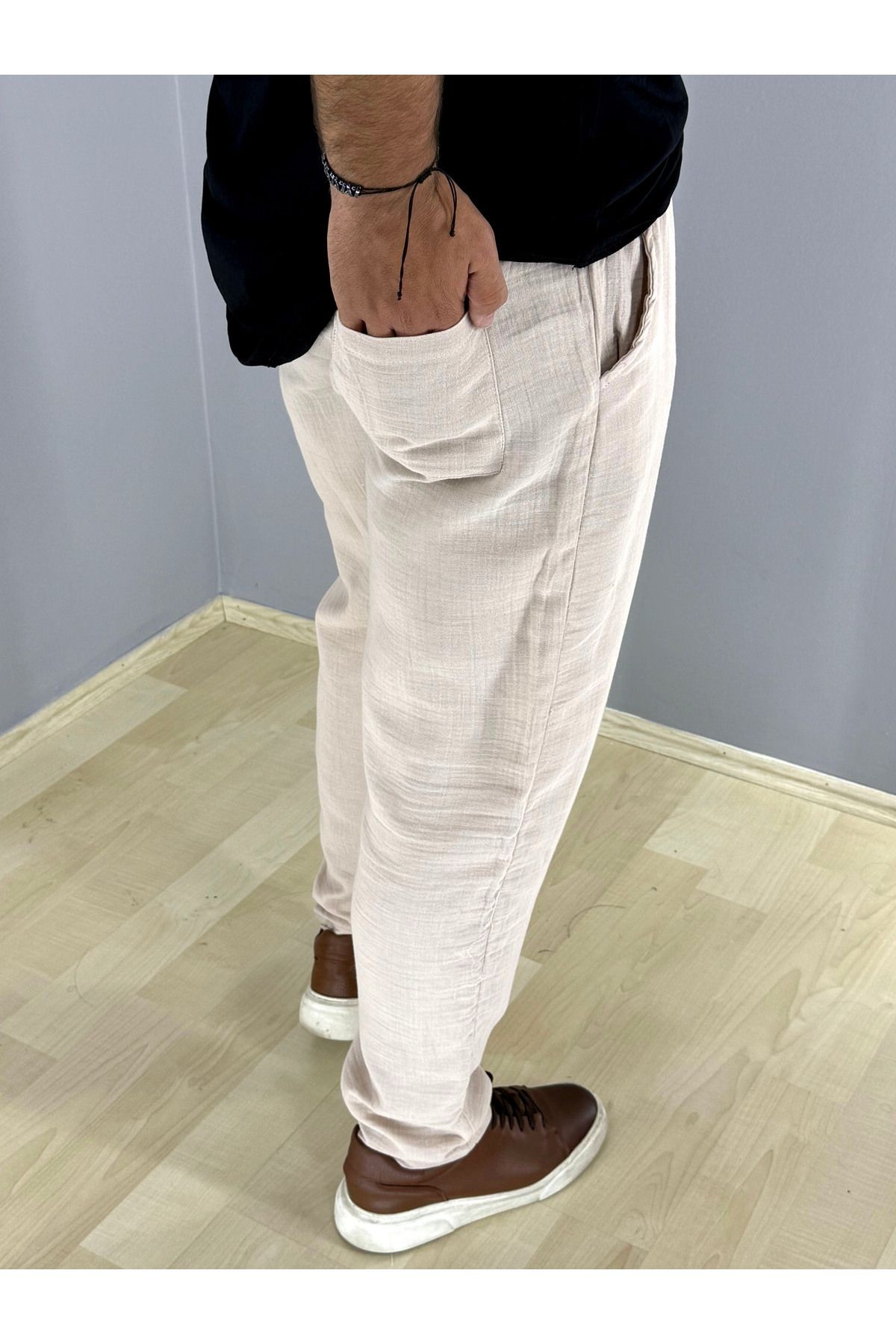 Müslin Pantolon (Bej)