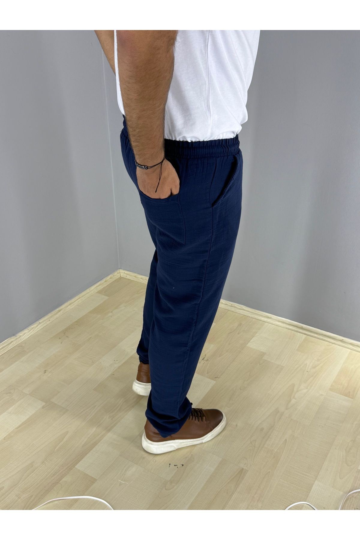 Müslin Pantolon (Lacivert)