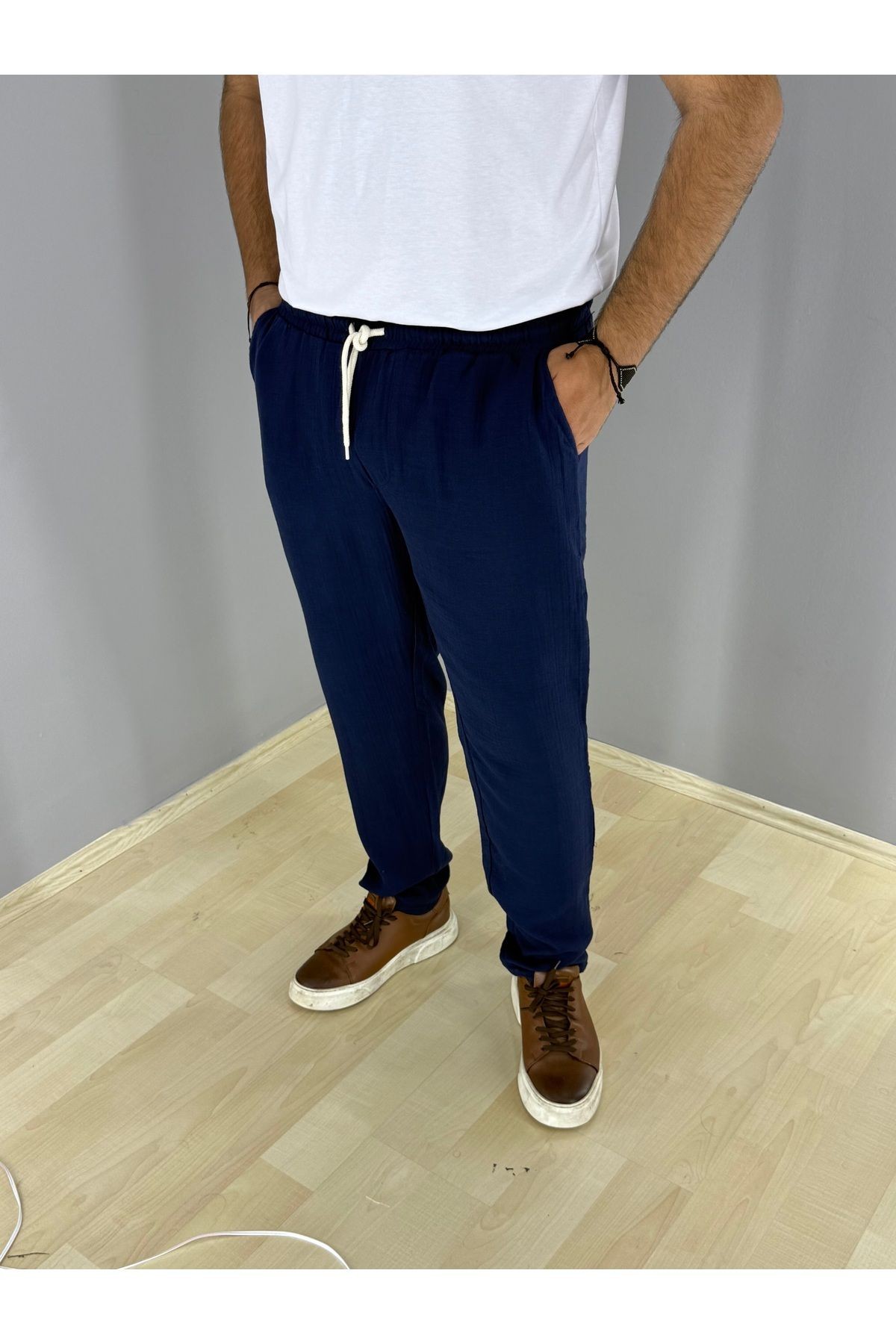 Müslin Pantolon (Lacivert)