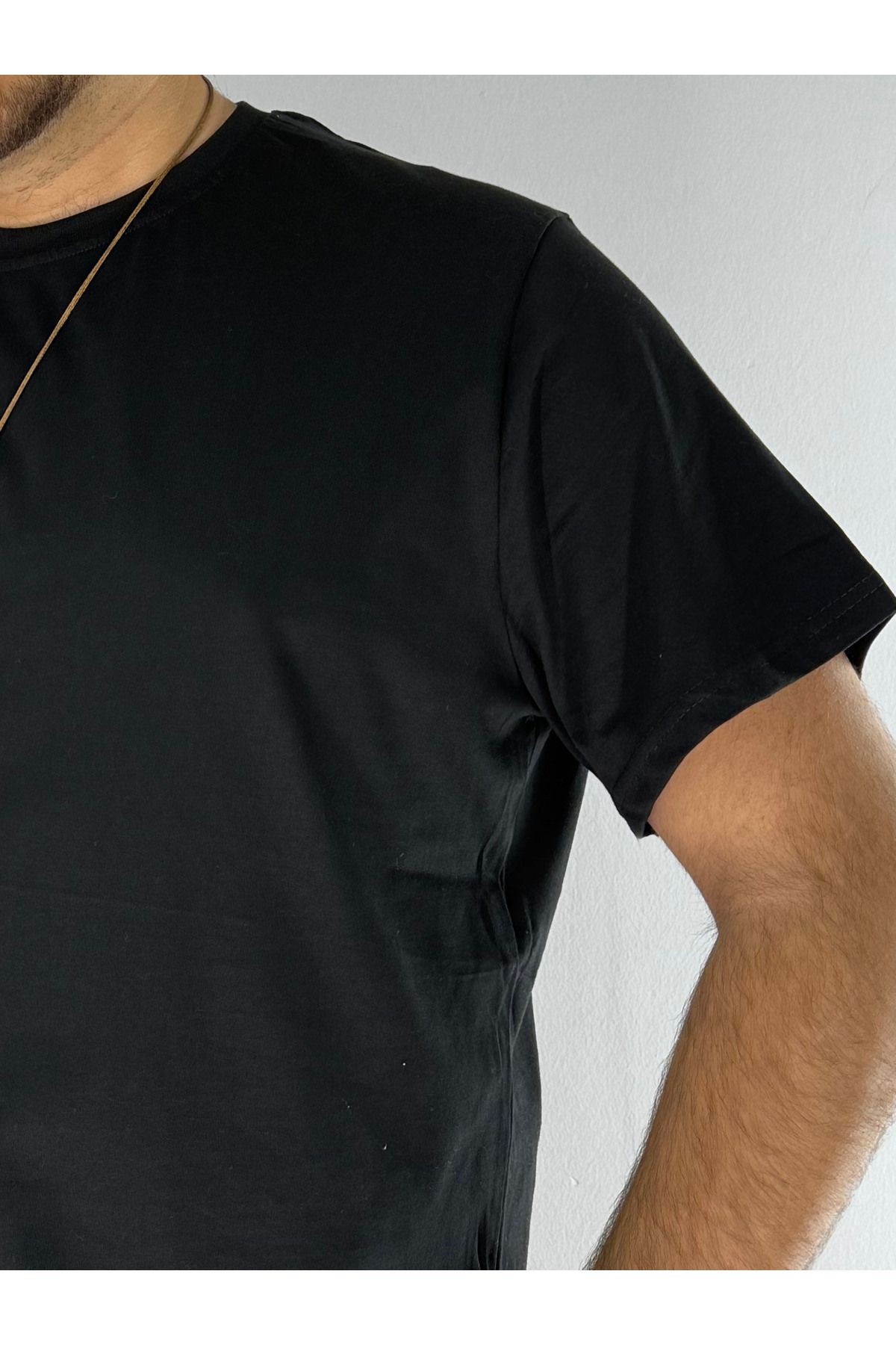 Basic Tunik Penye T-Shirt (Siyah)
