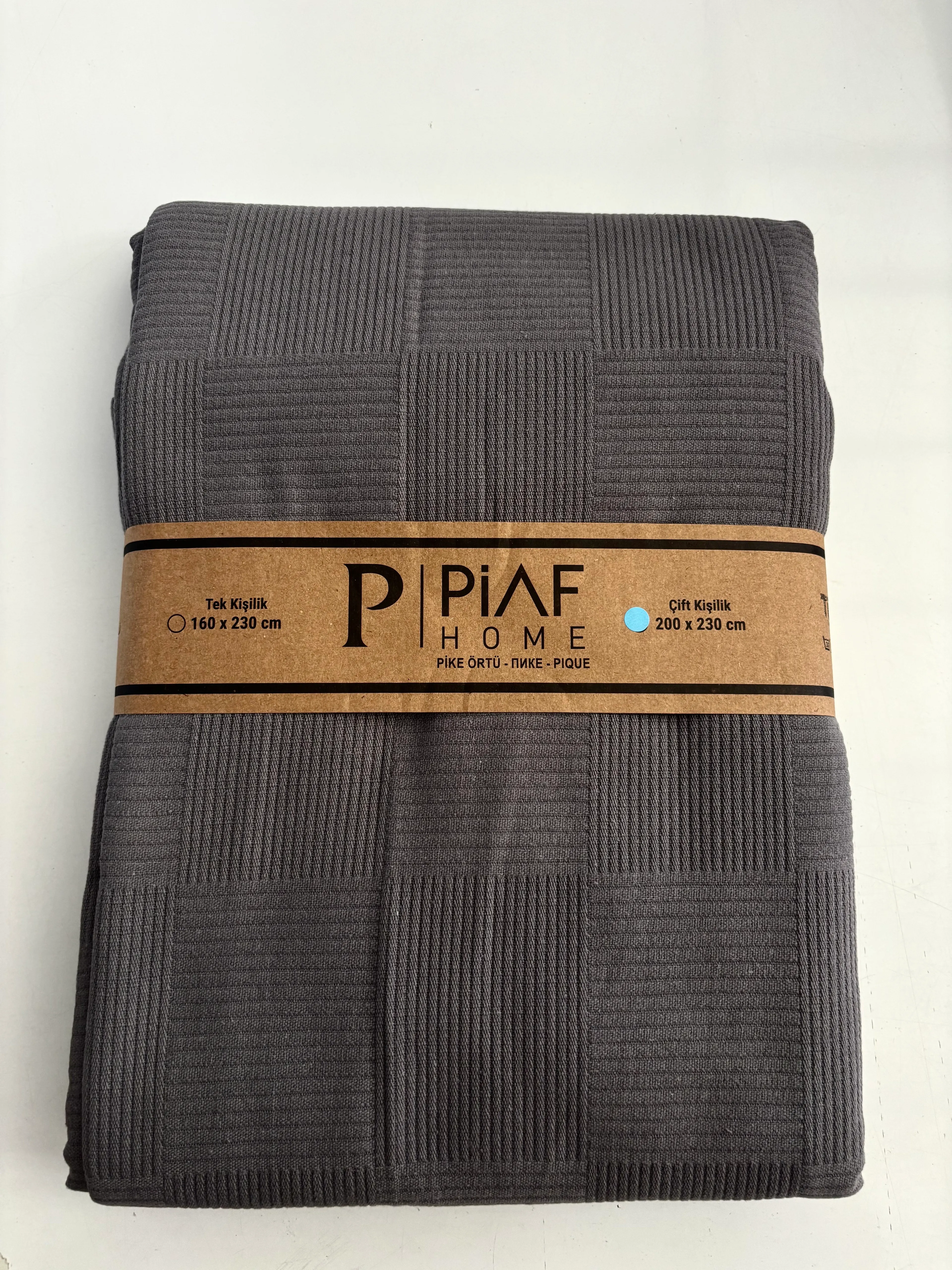 Piaf Home - Pike Örtü Çift Kişilik Antrasit