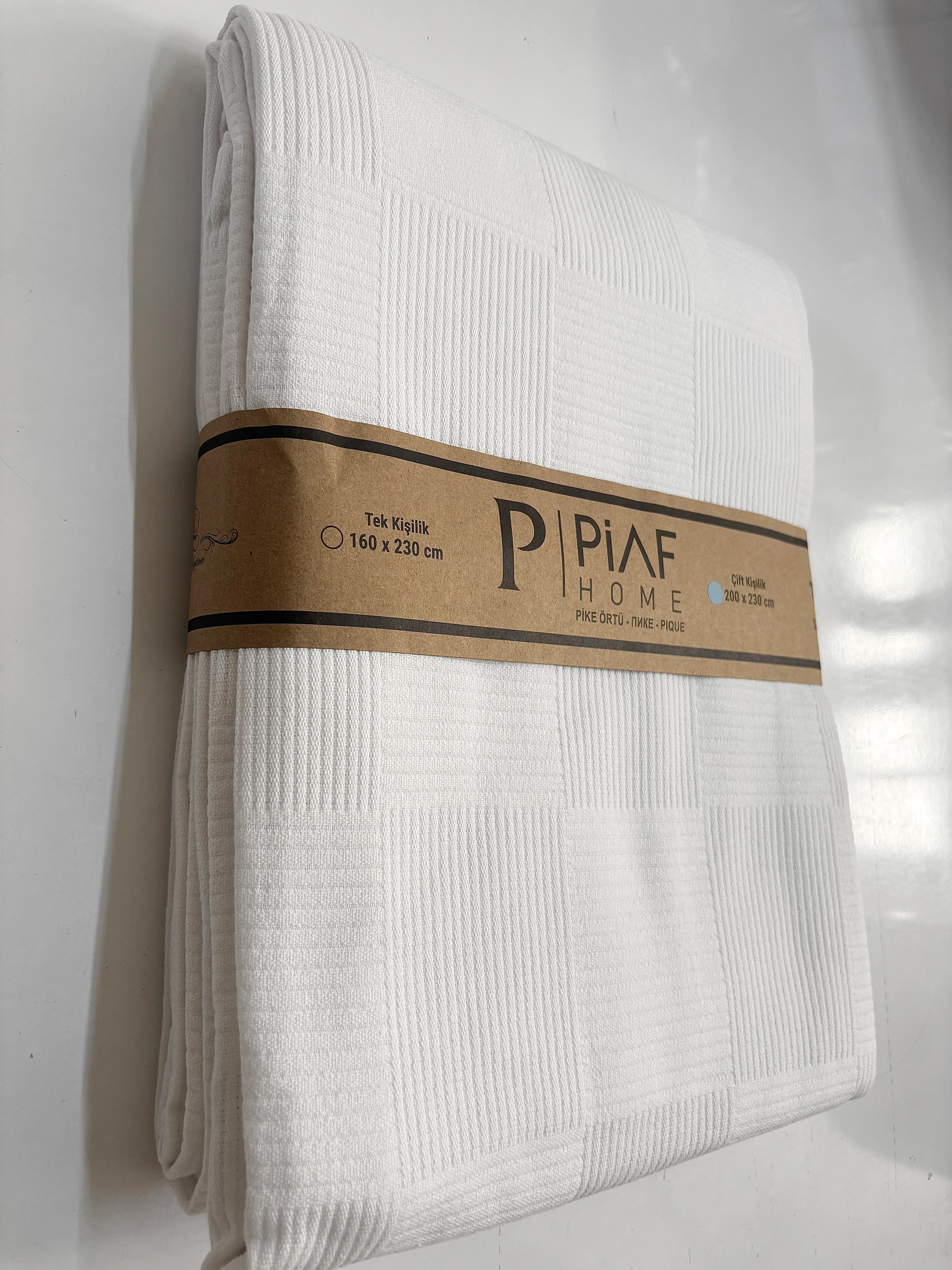 Piaf Home - Pike Örtü Çift Kişilik Beyaz 