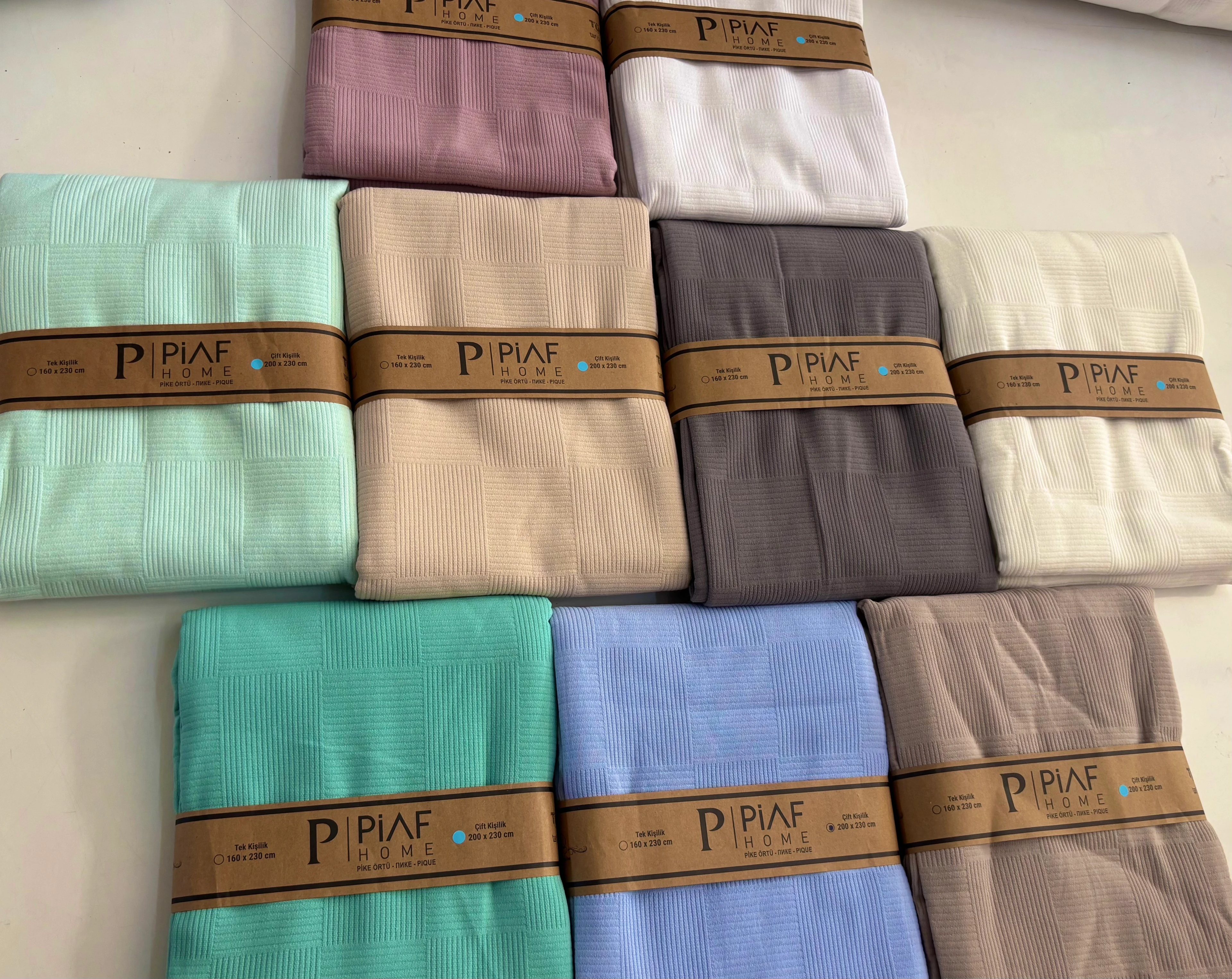 Piaf Home - Pike Örtü Çift Kişilik Mint