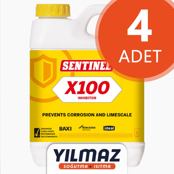 Sentinel X100 Kombi, Radyatör (Petek), Yerden Isıtma Koruyucu Kimyasalı - 4 Adet