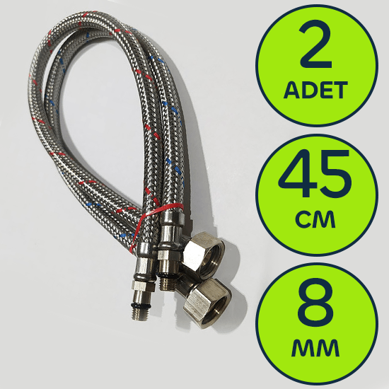 AR (ECA) Batarya Bağlantı Fleksi - Hortumu, Soğuk ve Sıcak - 45cm