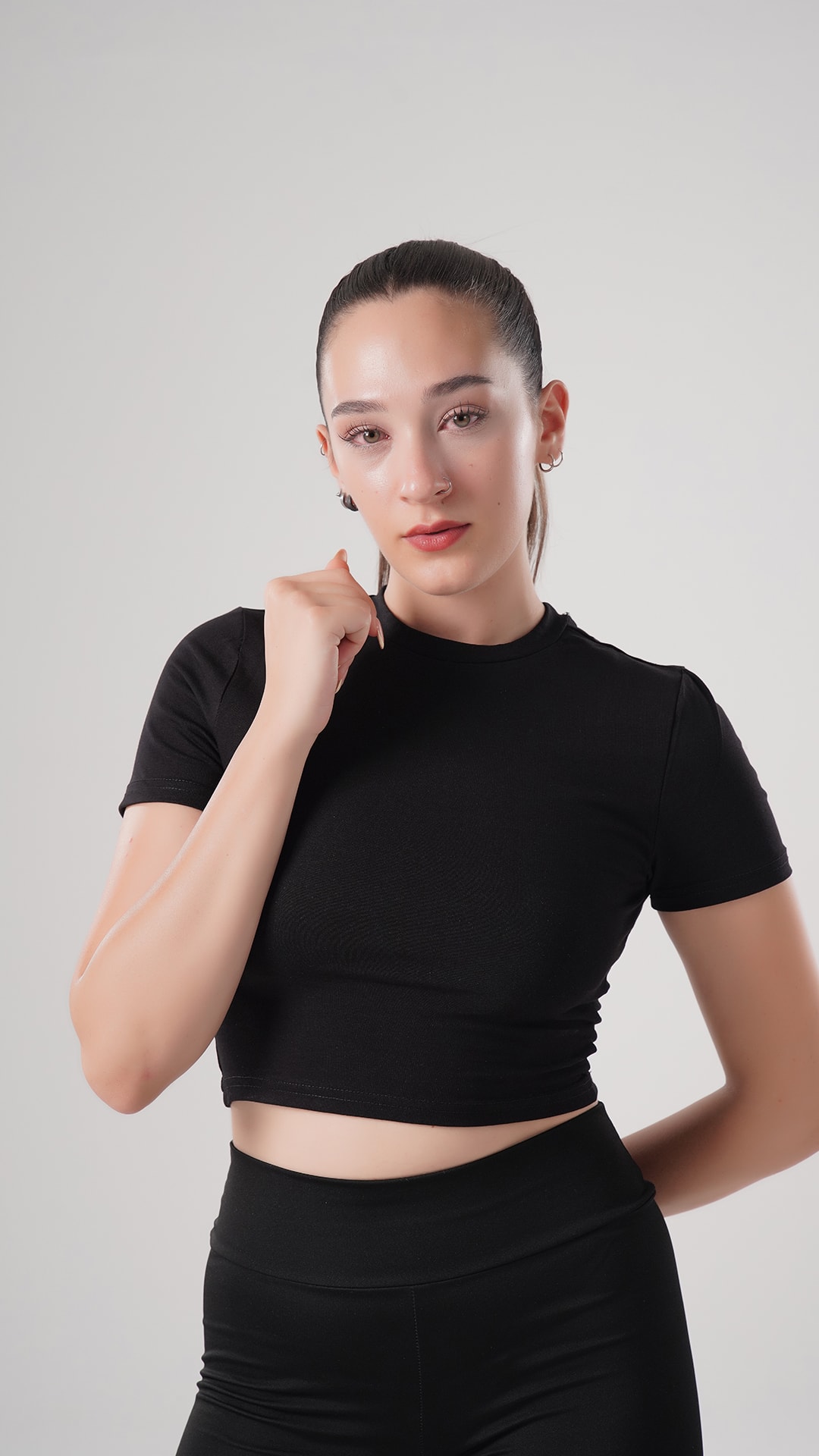 VELORA FLOW BASIC T-SHIRT - Siyah