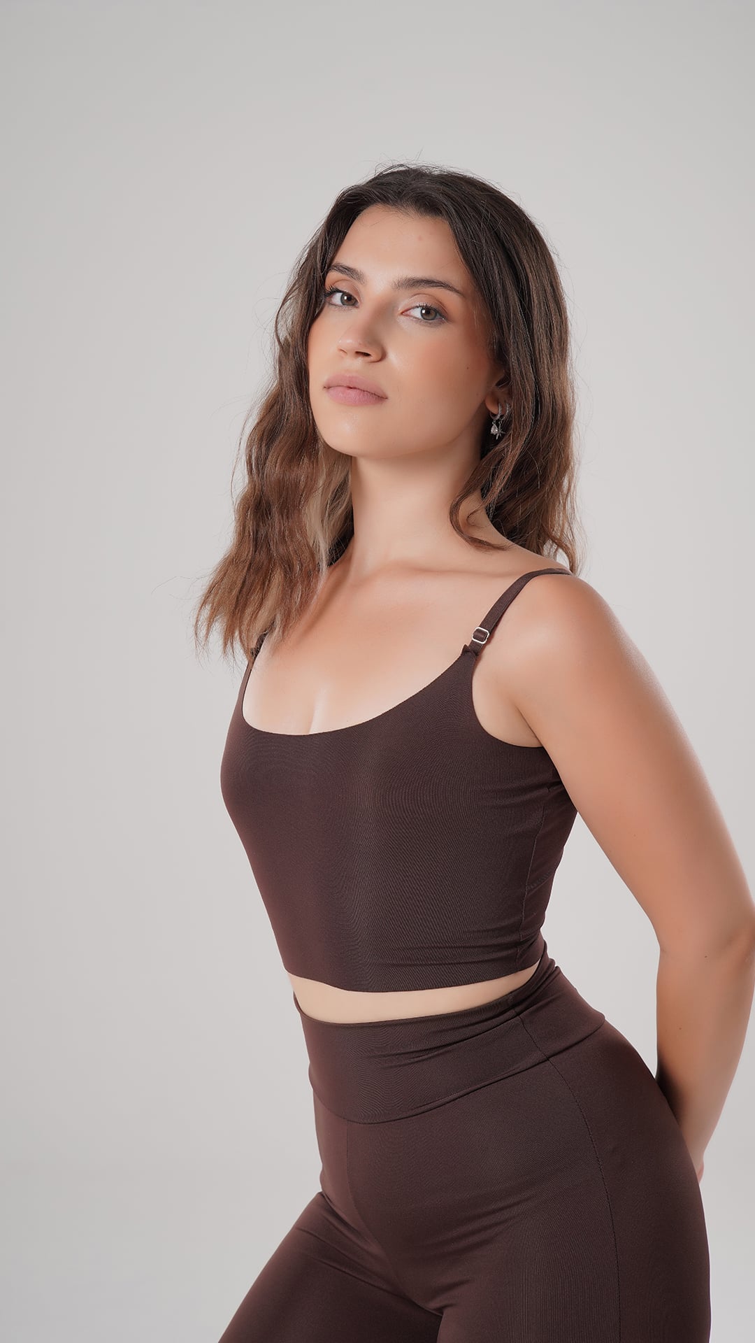 VELORA FLOW ASKILI CROP - Kahverengi