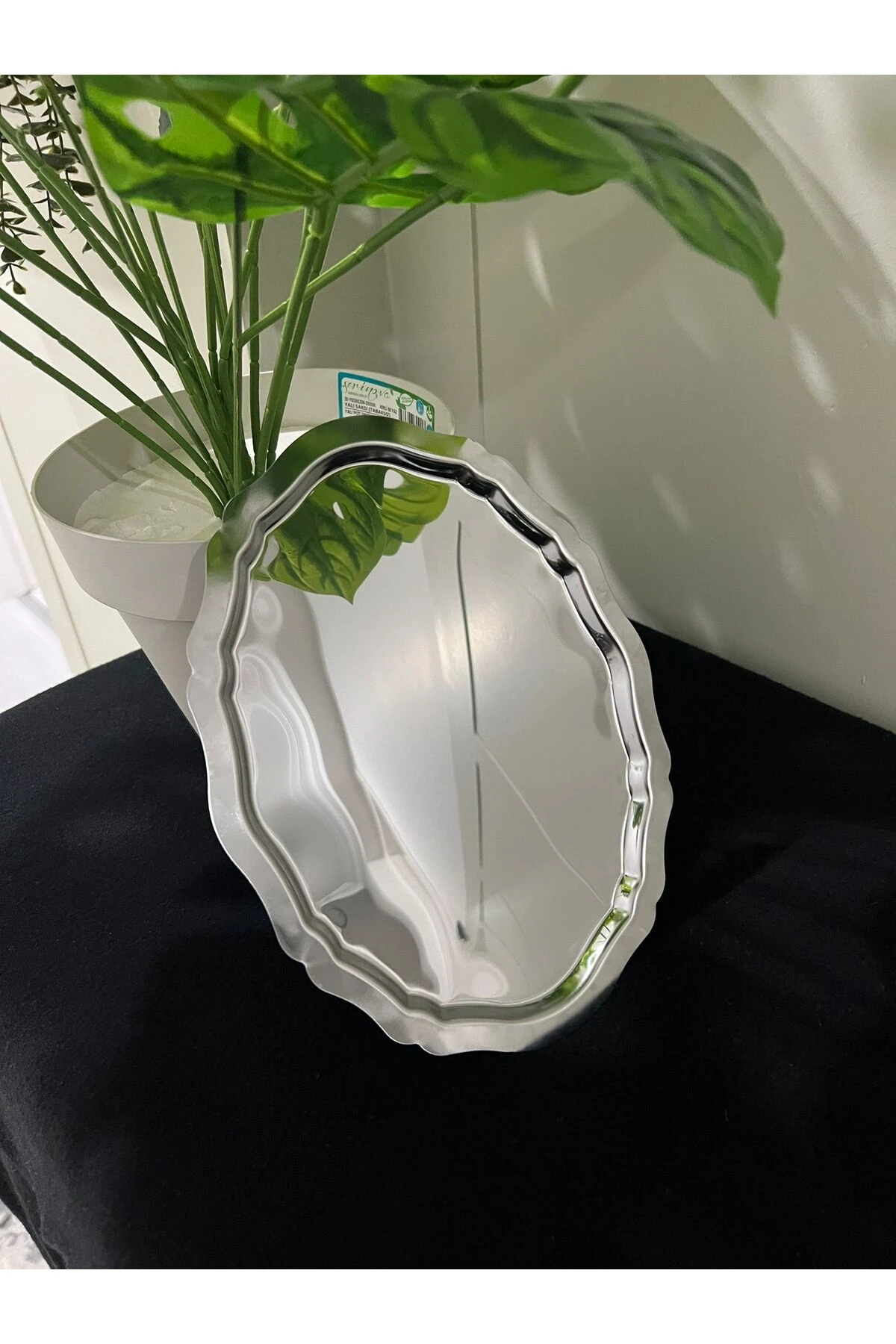 2'Li Çelik Oval Tepsi Dalgalı Model Kahve Sunum Tepsisi & İkramlık