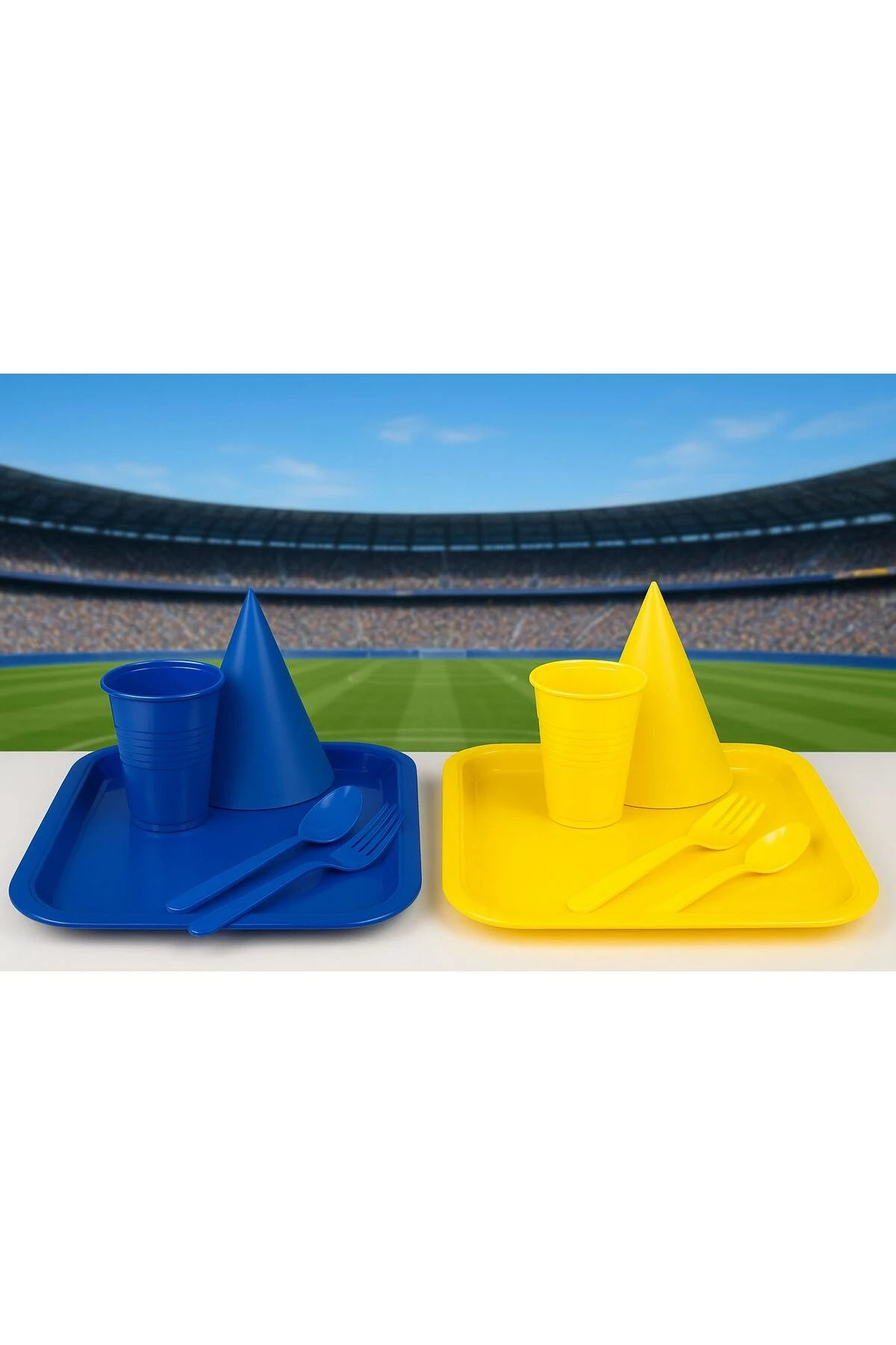 2'Li Taraftar Plastik Tabak Sunum Tepsisi Fenerbahçe