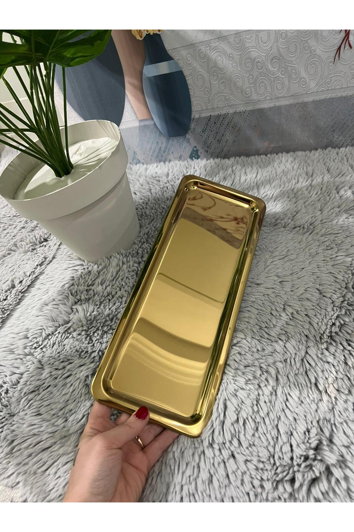 Lüx Paslanmaz Çelik Baton Servis ,Çay ,Kahve ,İkramlık Ve Sunum Tepsisi