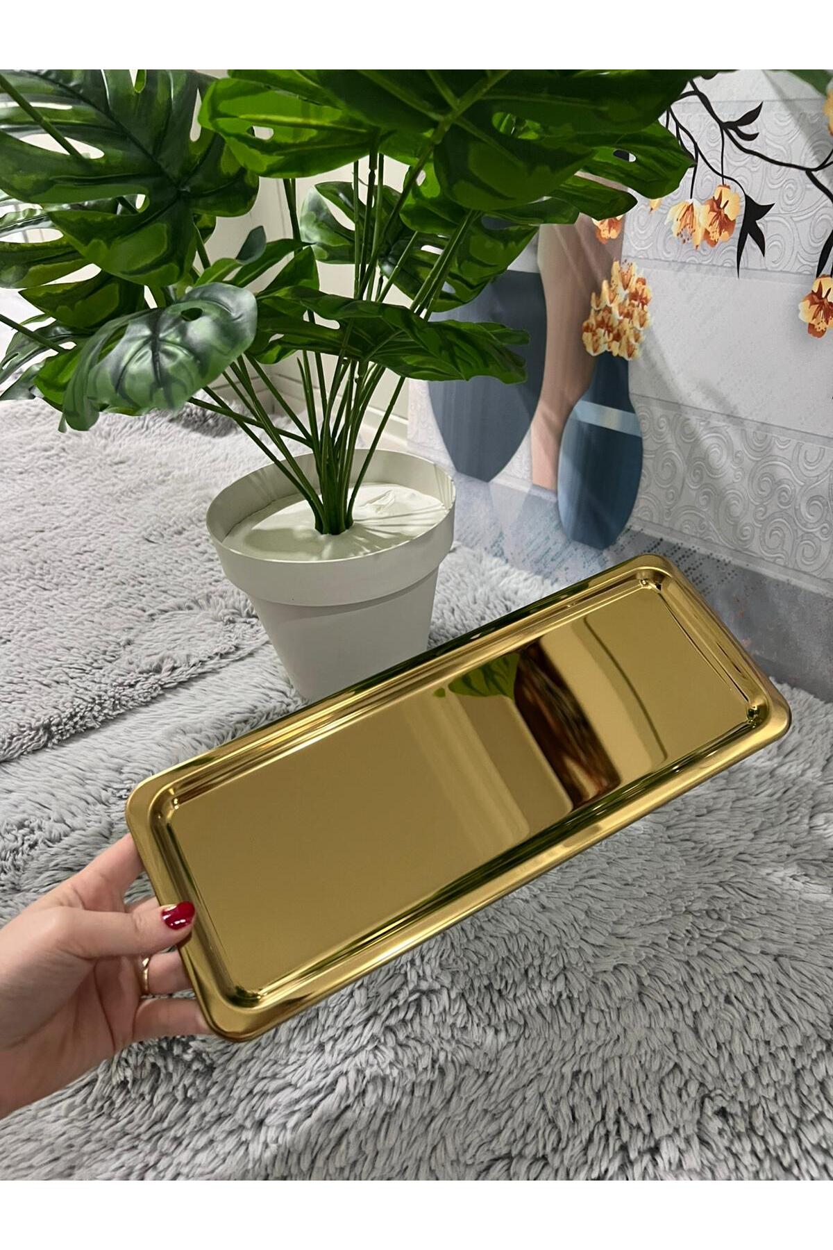 Lüx Paslanmaz Çelik Baton Servis ,Çay ,Kahve ,İkramlık Ve Sunum Tepsisi