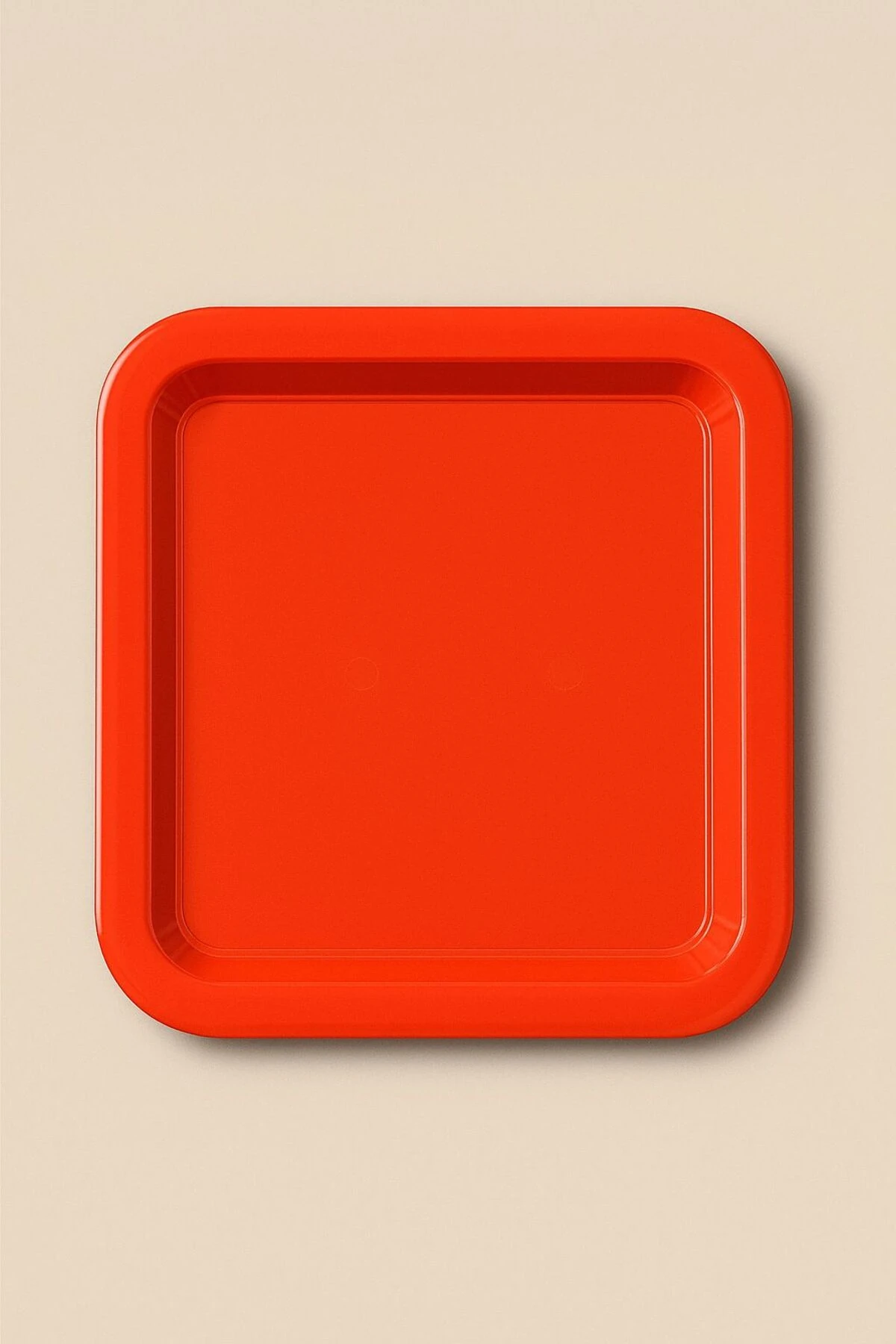 2'Li Renkli Kırılmaz Plastik Kare Düz Kahve & Çay & Tatlı Sunum Tepsisi