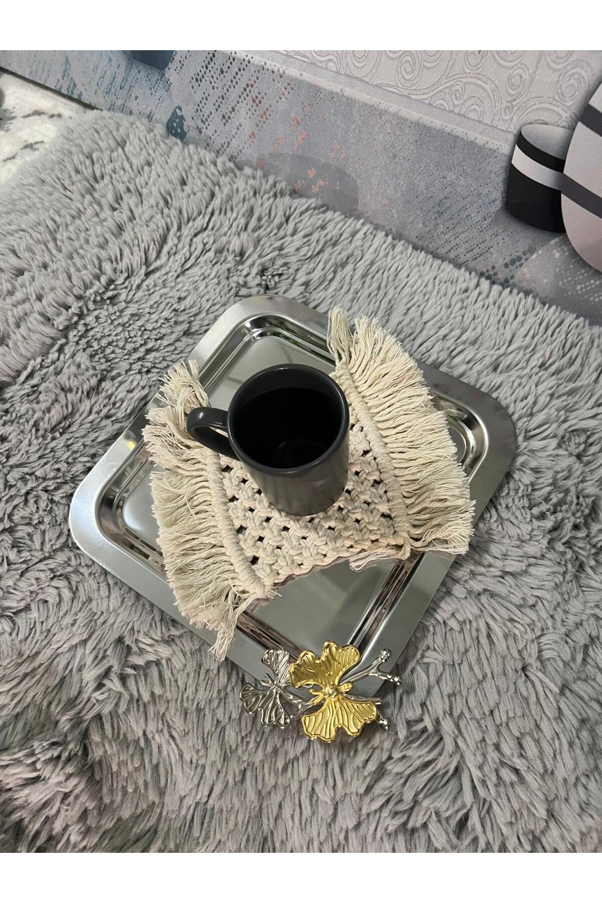 Paslanmaz Çelik Kare Model Hobistan Kelebek Aksesuarlı Lüx Sunumluk