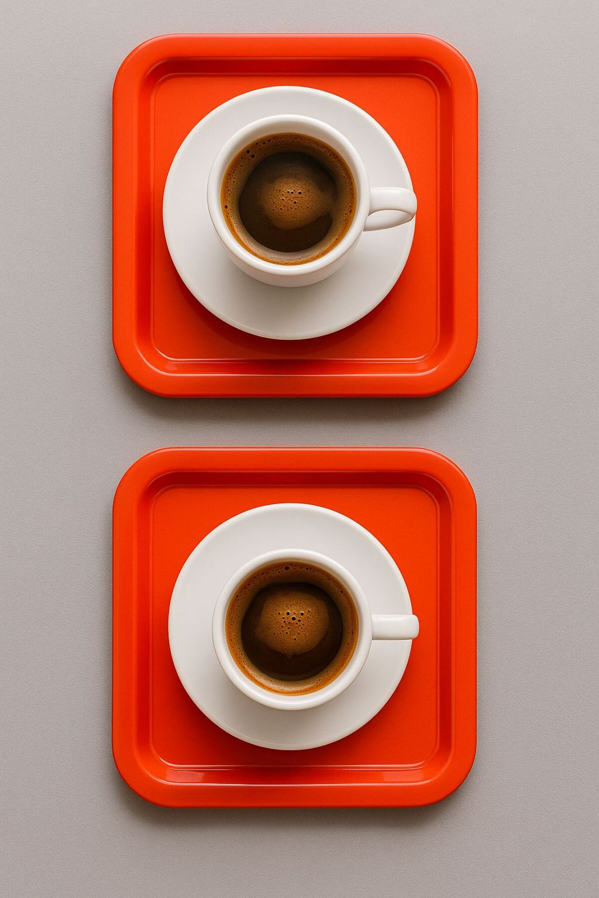 2'Li Renkli Kırılmaz Plastik Kare Düz Kahve & Çay & Tatlı Sunum Tepsisi