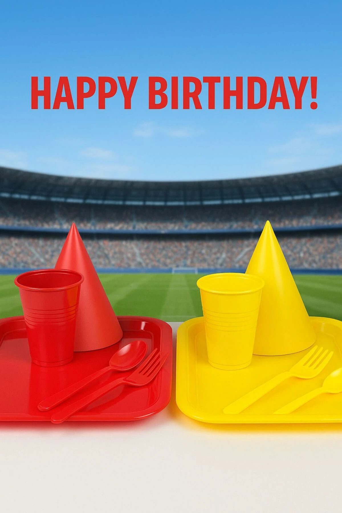 2'Li Taraftar Plastik Tabak Sunum Tepsisi Galatasaray