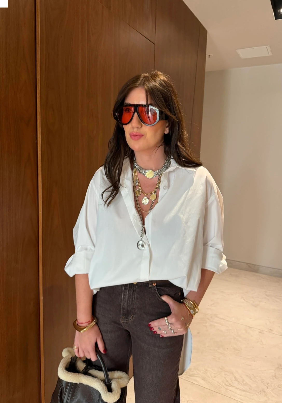 Poplin Gömlek Oversize Beyaz 