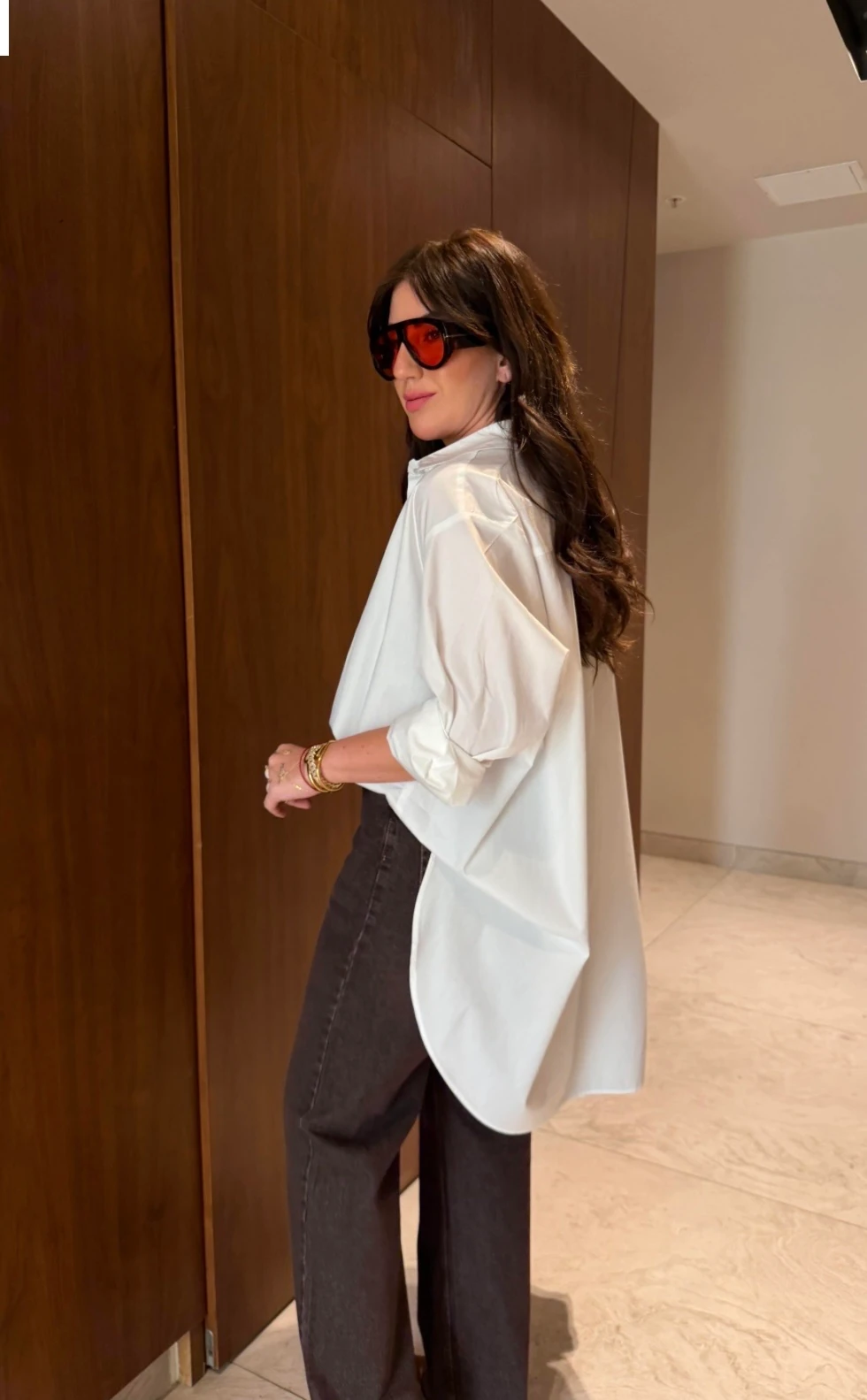 Poplin Gömlek Oversize Beyaz 