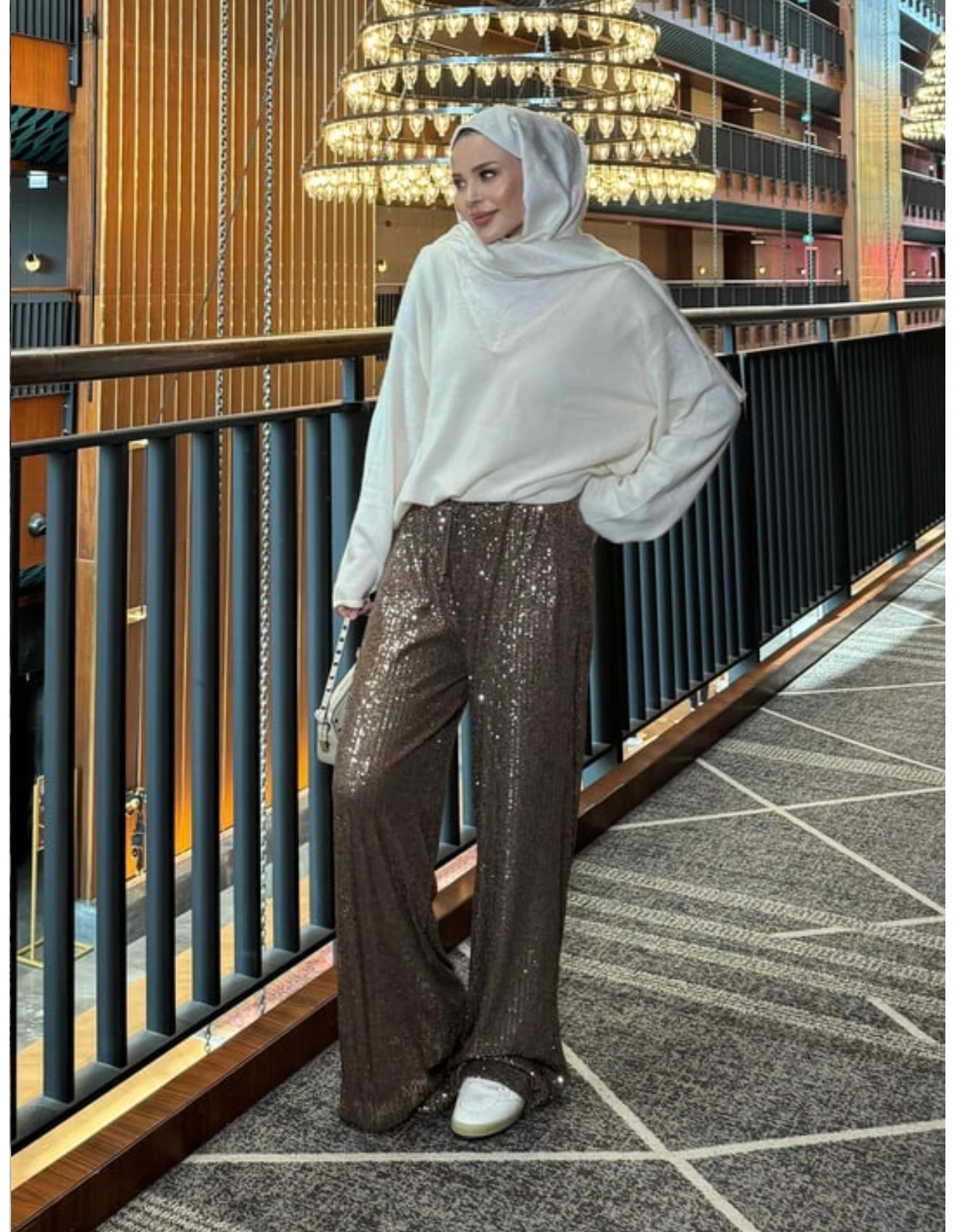 Pul Payetli Palazzo Bloom Pantolon 