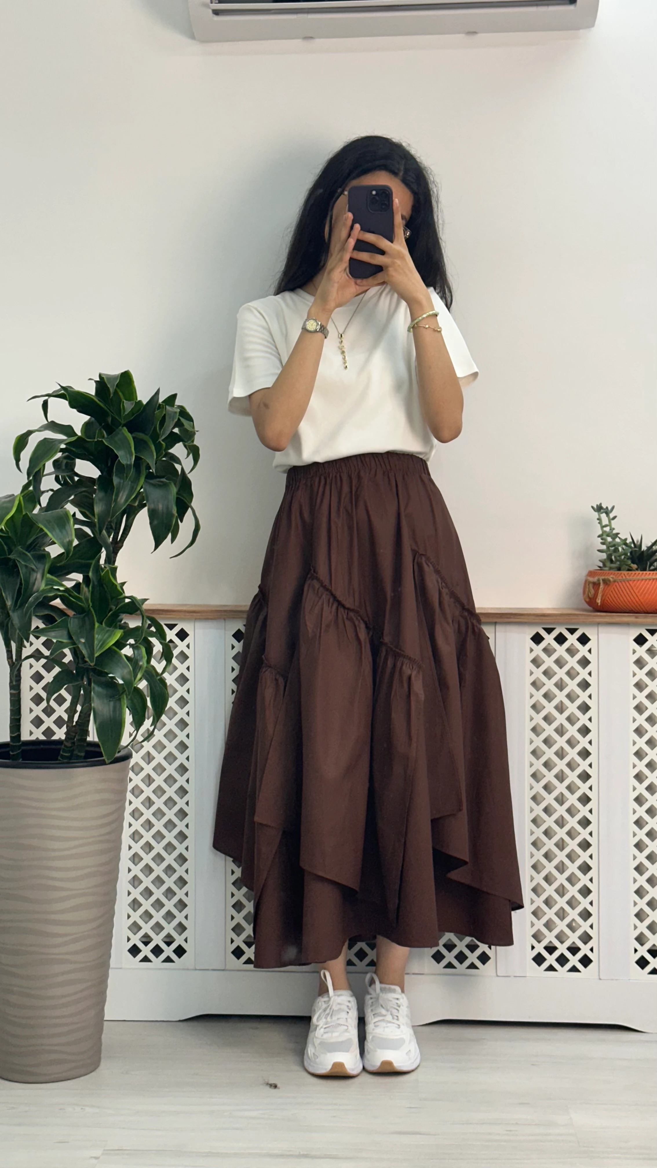 Qarmacha Bohem Etek Kahverengi