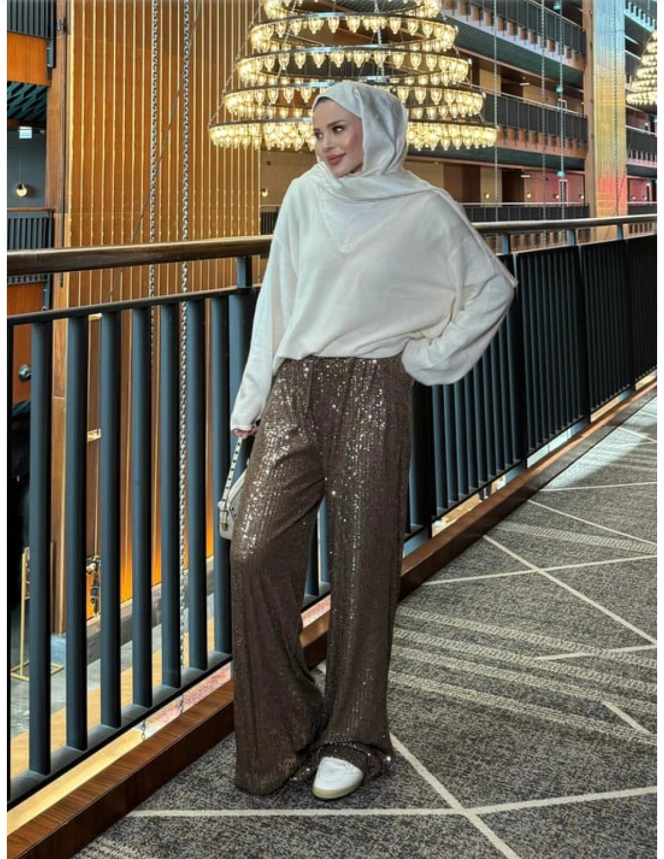 Pul Payetli Palazzo Bloom Pantolon 